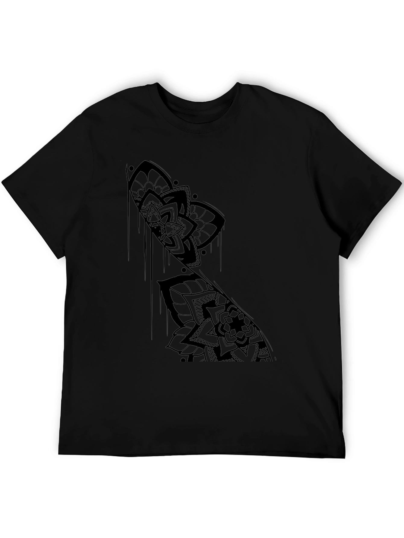 Black Mandala Graphic Print T-Shirt