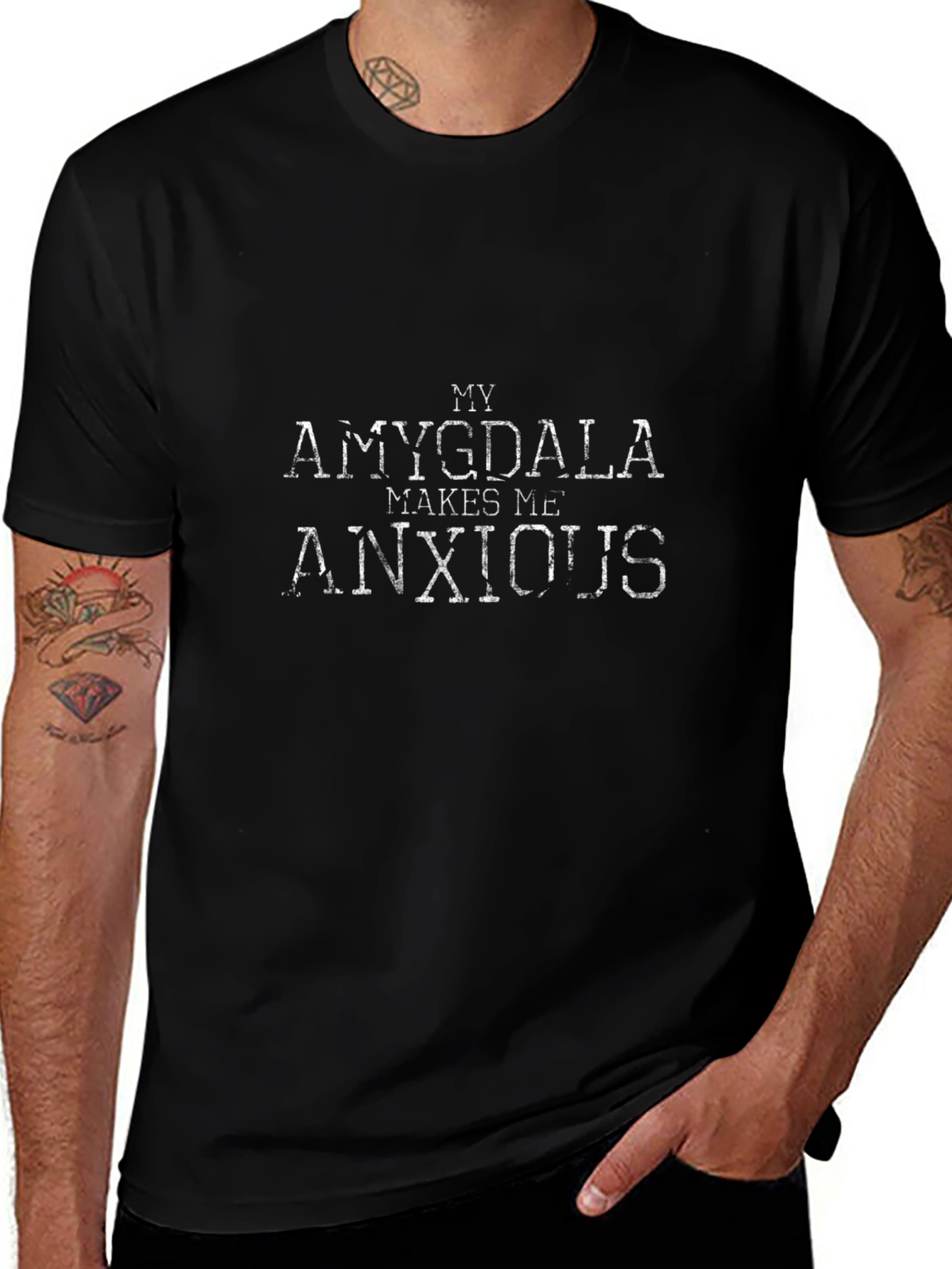 My Amygdala Makes Me Anxious Graphic Tee - Black