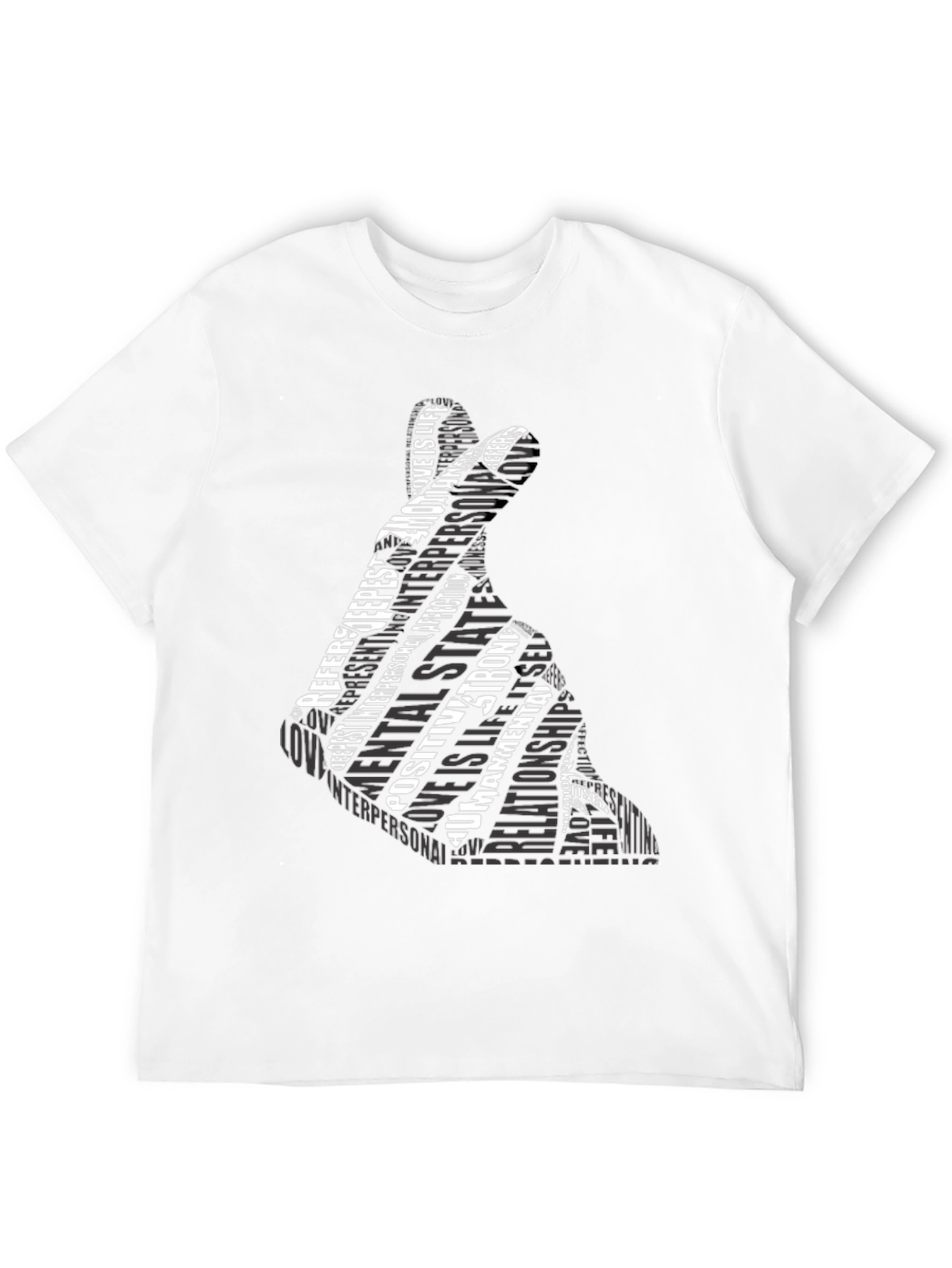 Love Gesture Word Art Graphic Tee - Black