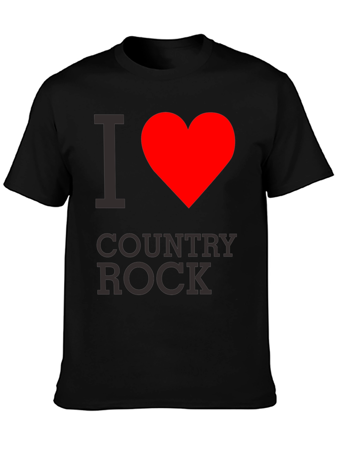 I Heart Country Rock Black T-Shirt