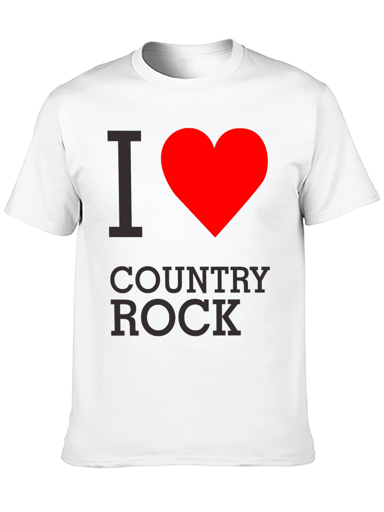 I Heart Country Rock Black T-Shirt