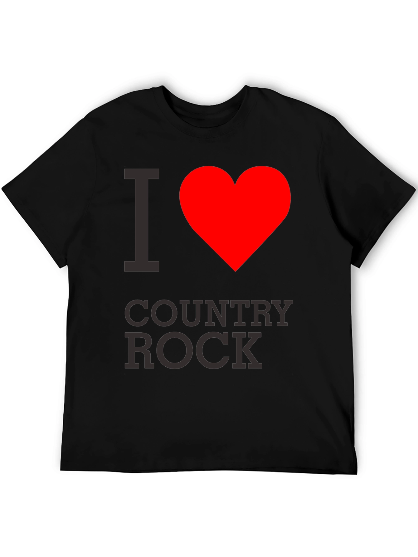 I Heart Country Rock Black T-Shirt