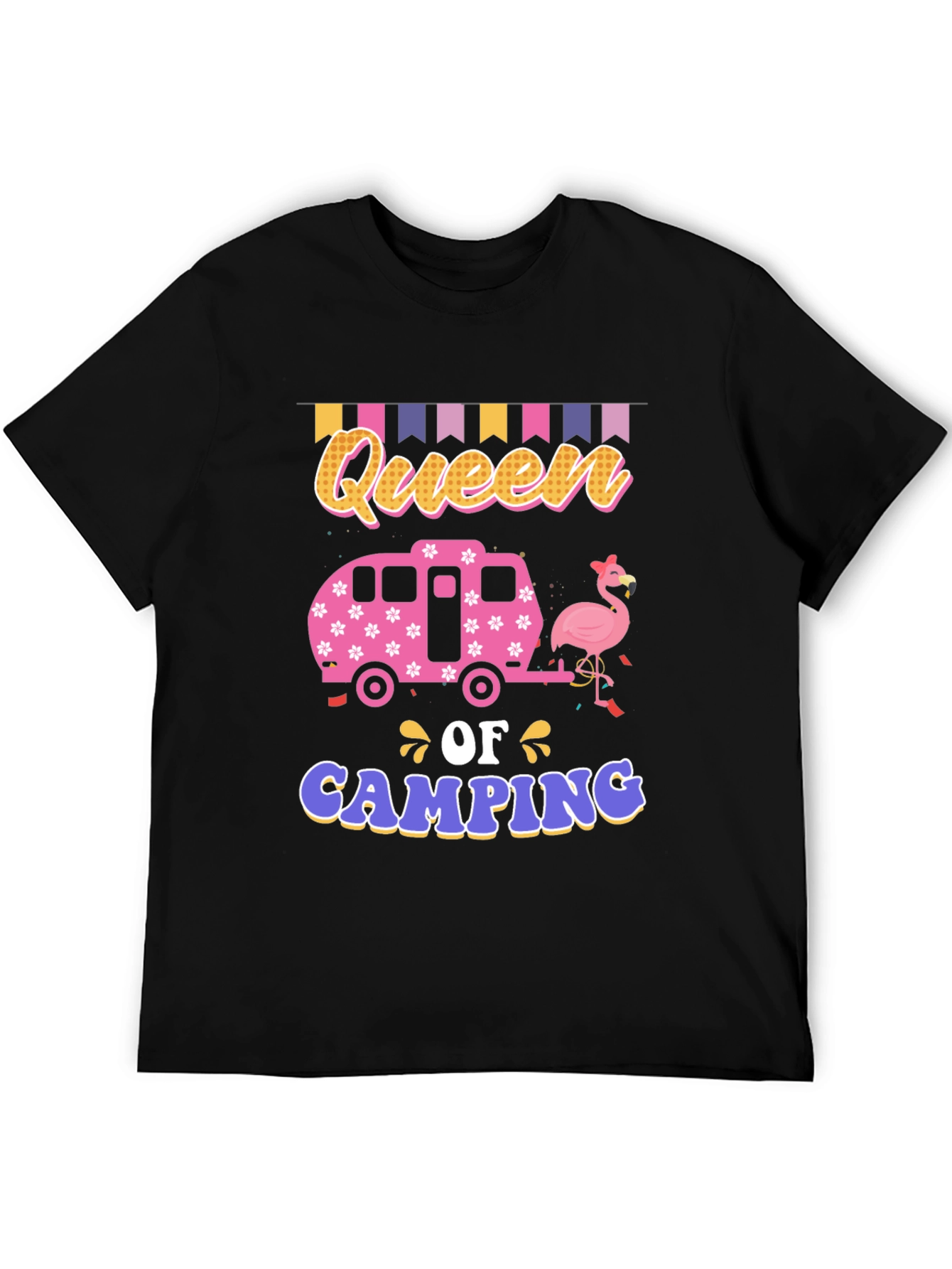 Queen of Camping Graphic Tee - Fun Summer Apparel