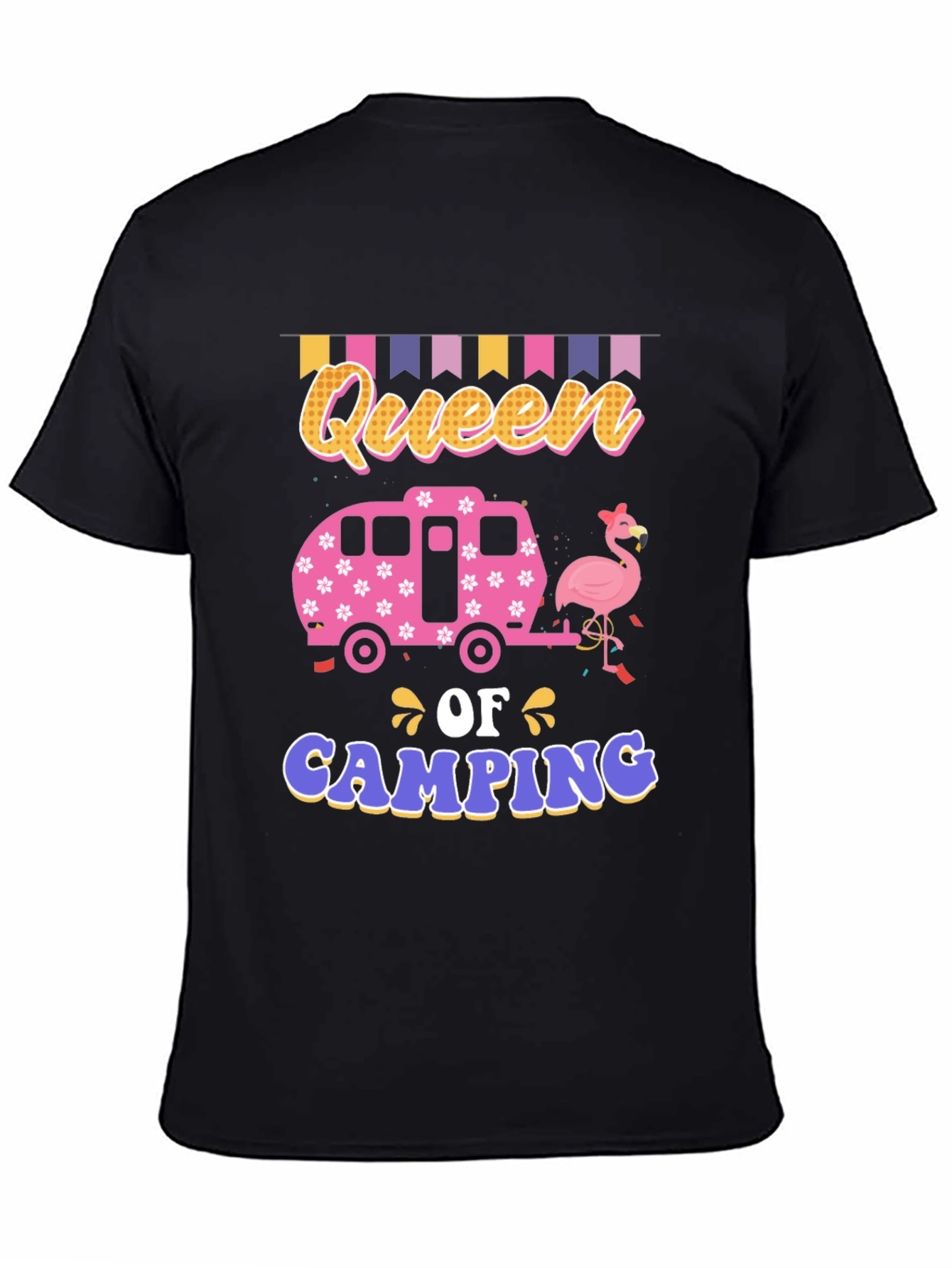 Queen of Camping Graphic Tee - Fun Summer Apparel
