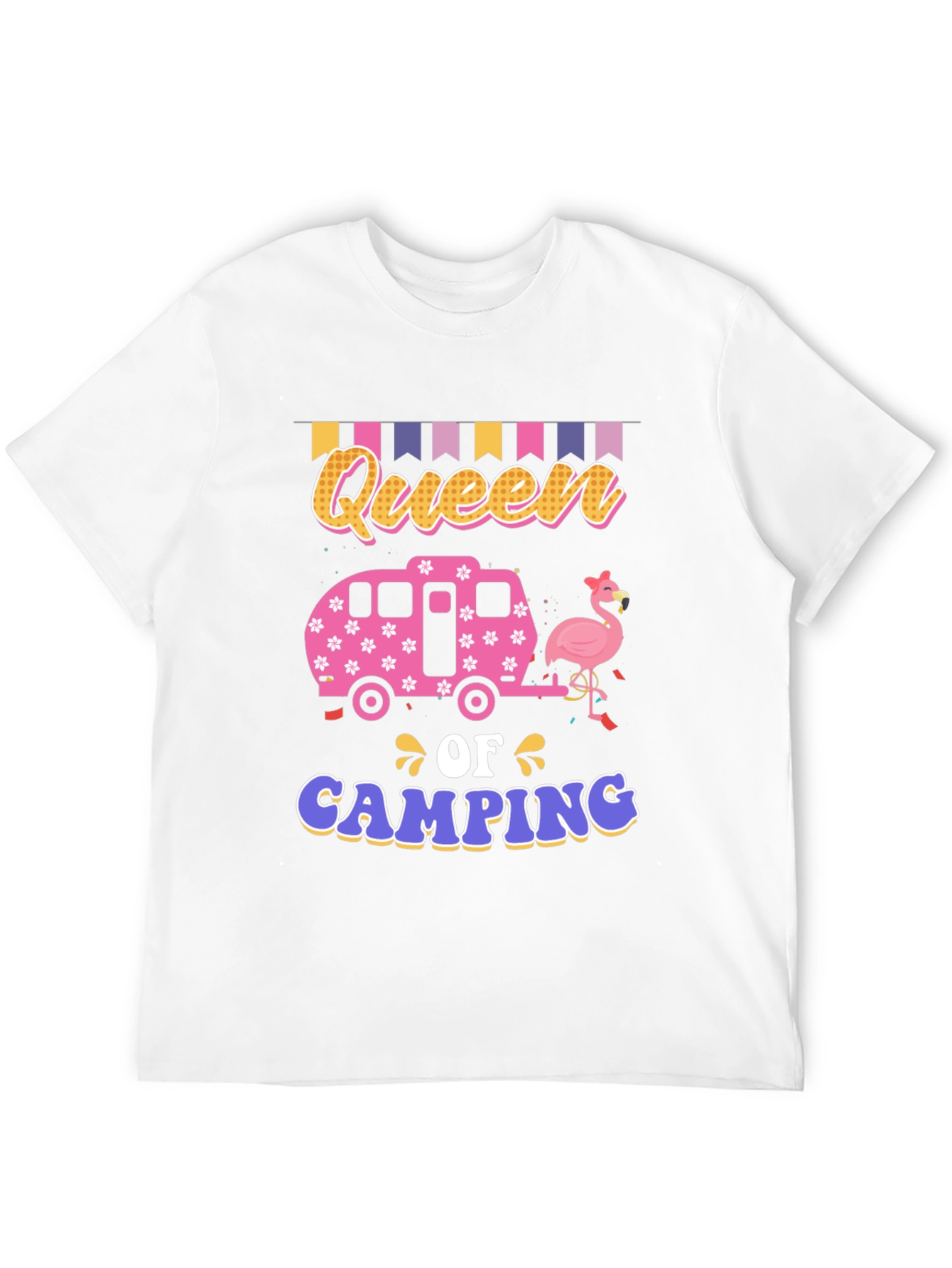Queen of Camping Graphic Tee - Fun Summer Apparel