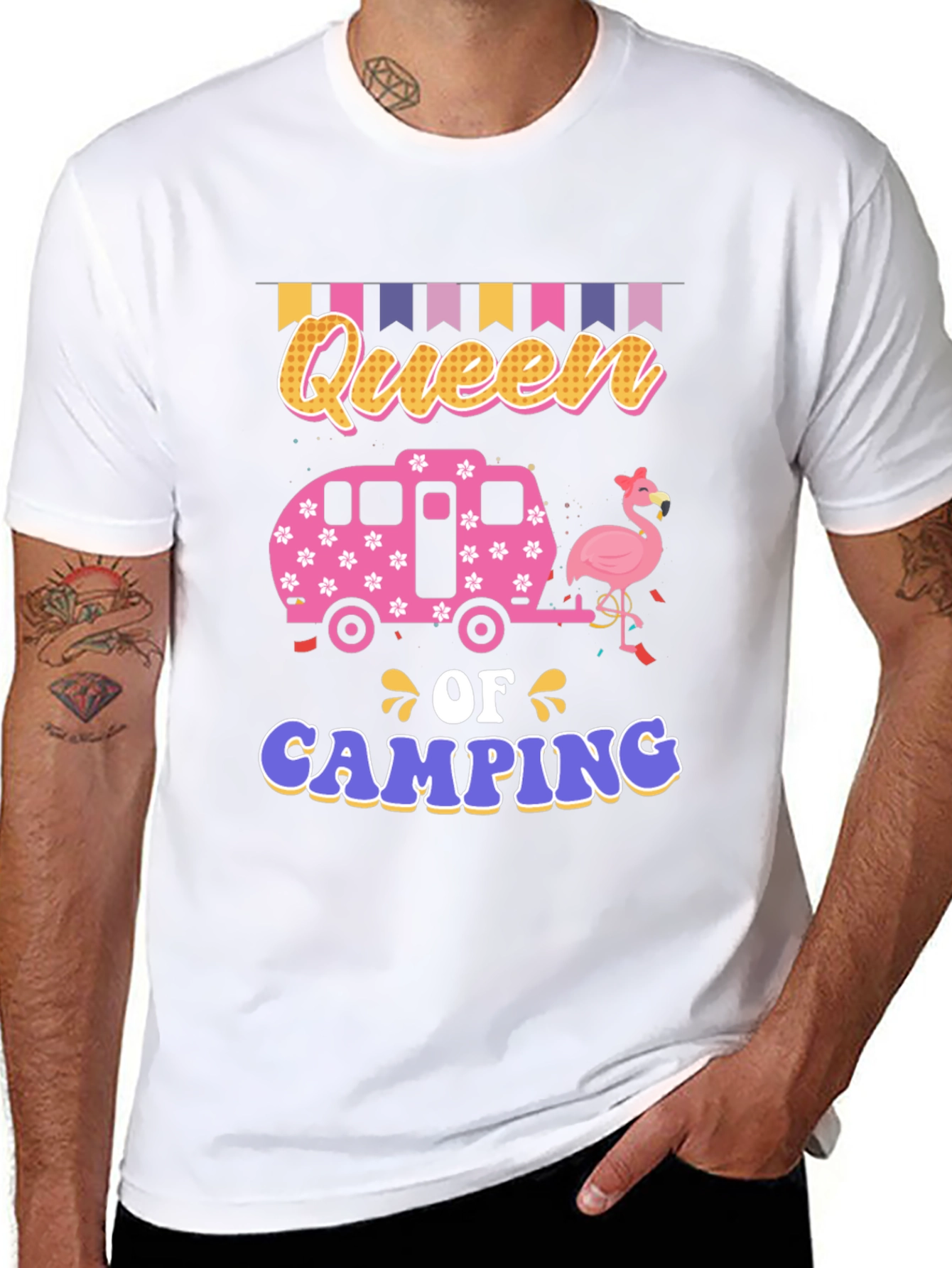 Queen of Camping Graphic Tee - Fun Summer Apparel