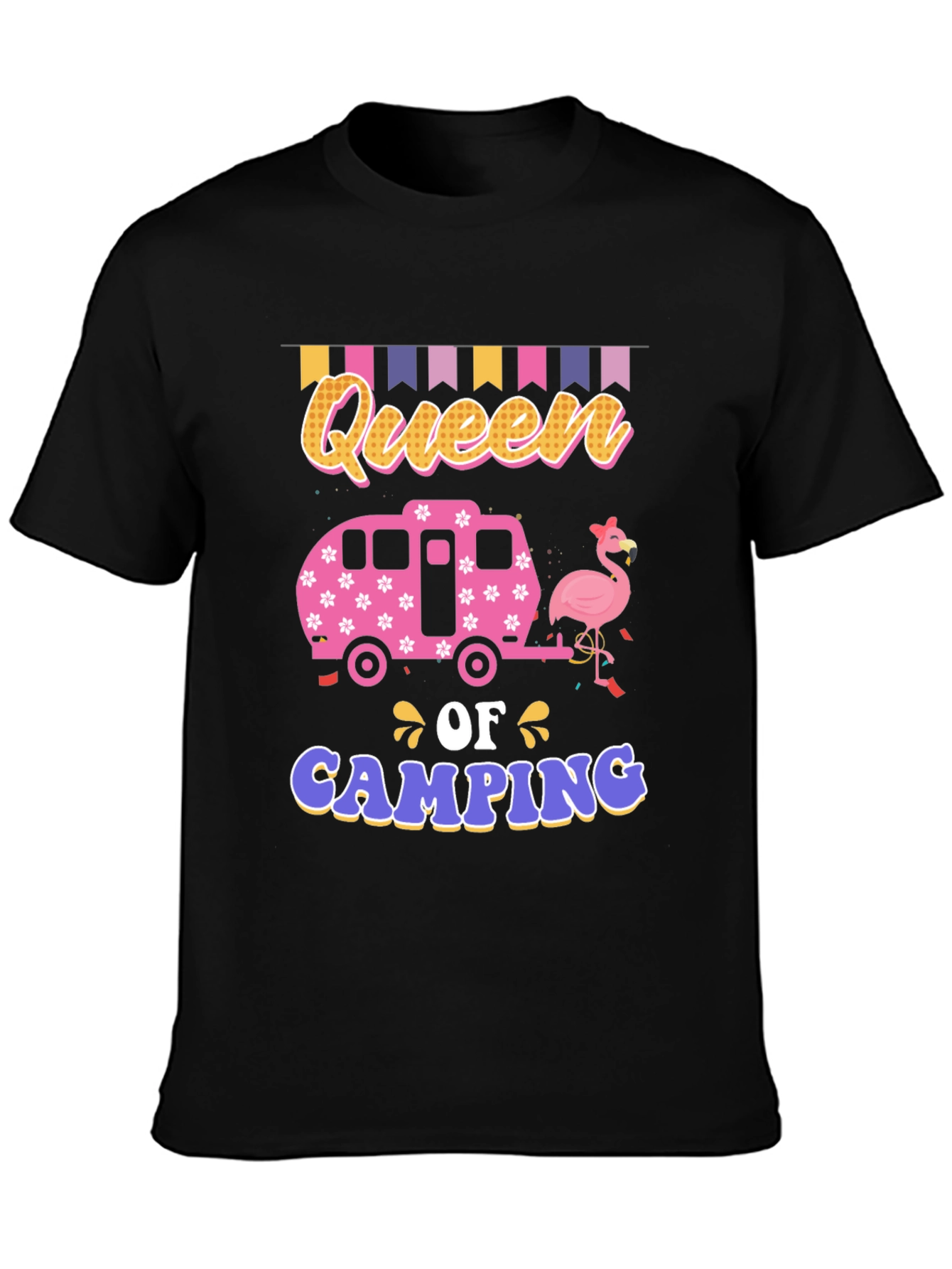 Queen of Camping Graphic Tee - Fun Summer Apparel