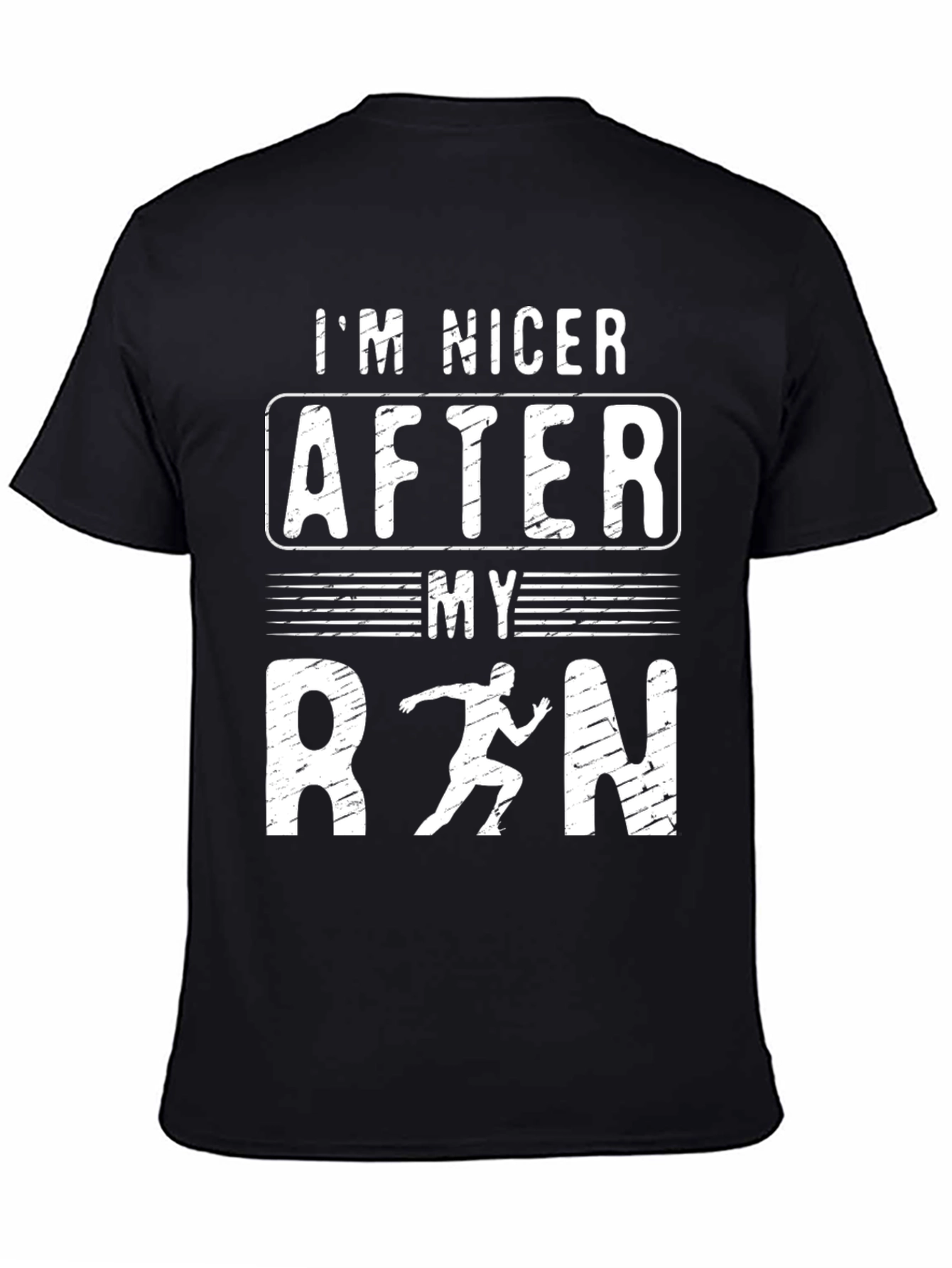 Im Nicer After My Run Black Graphic T-Shirt