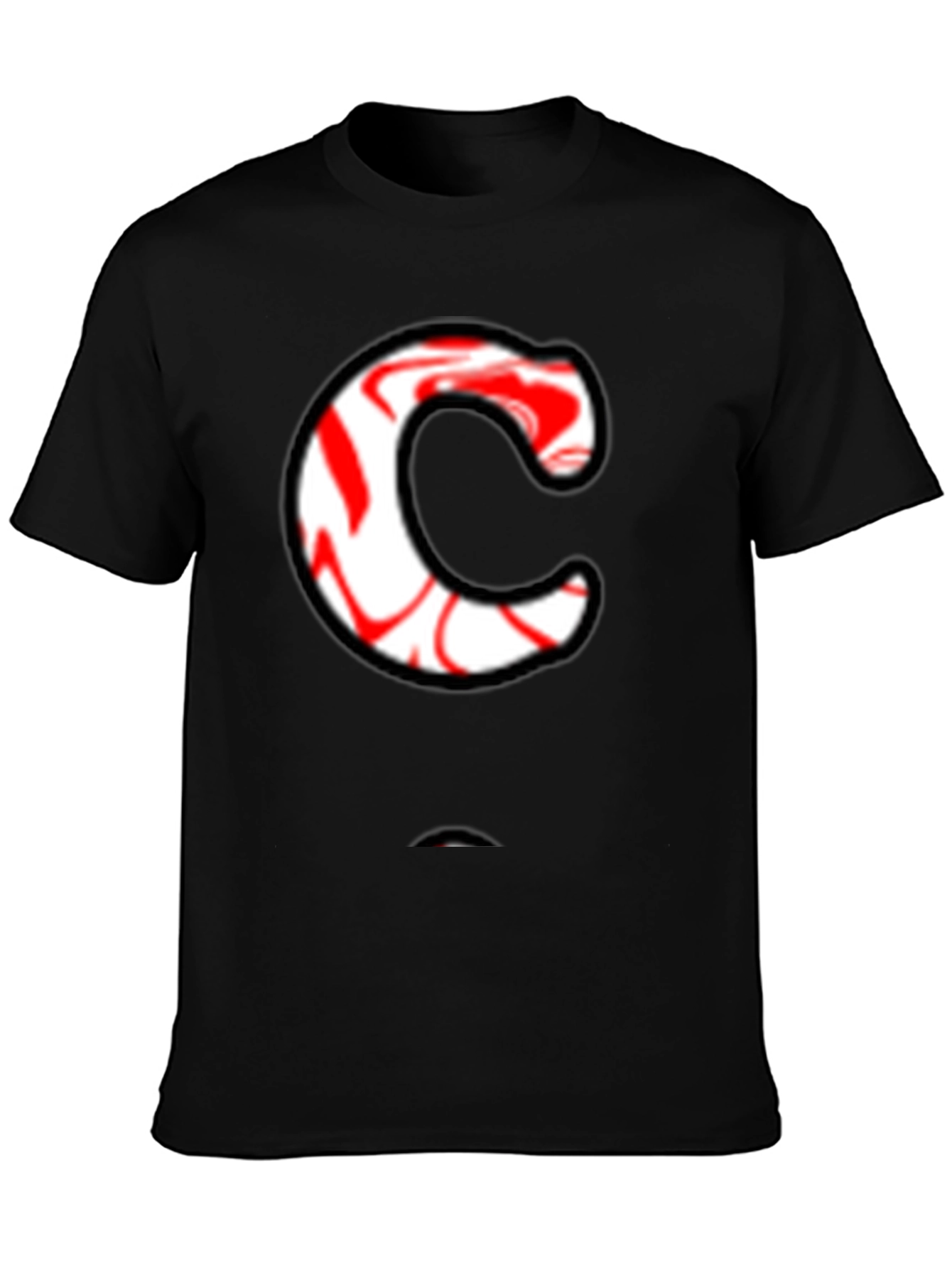 Candy Cane C Graphic Tee - Black