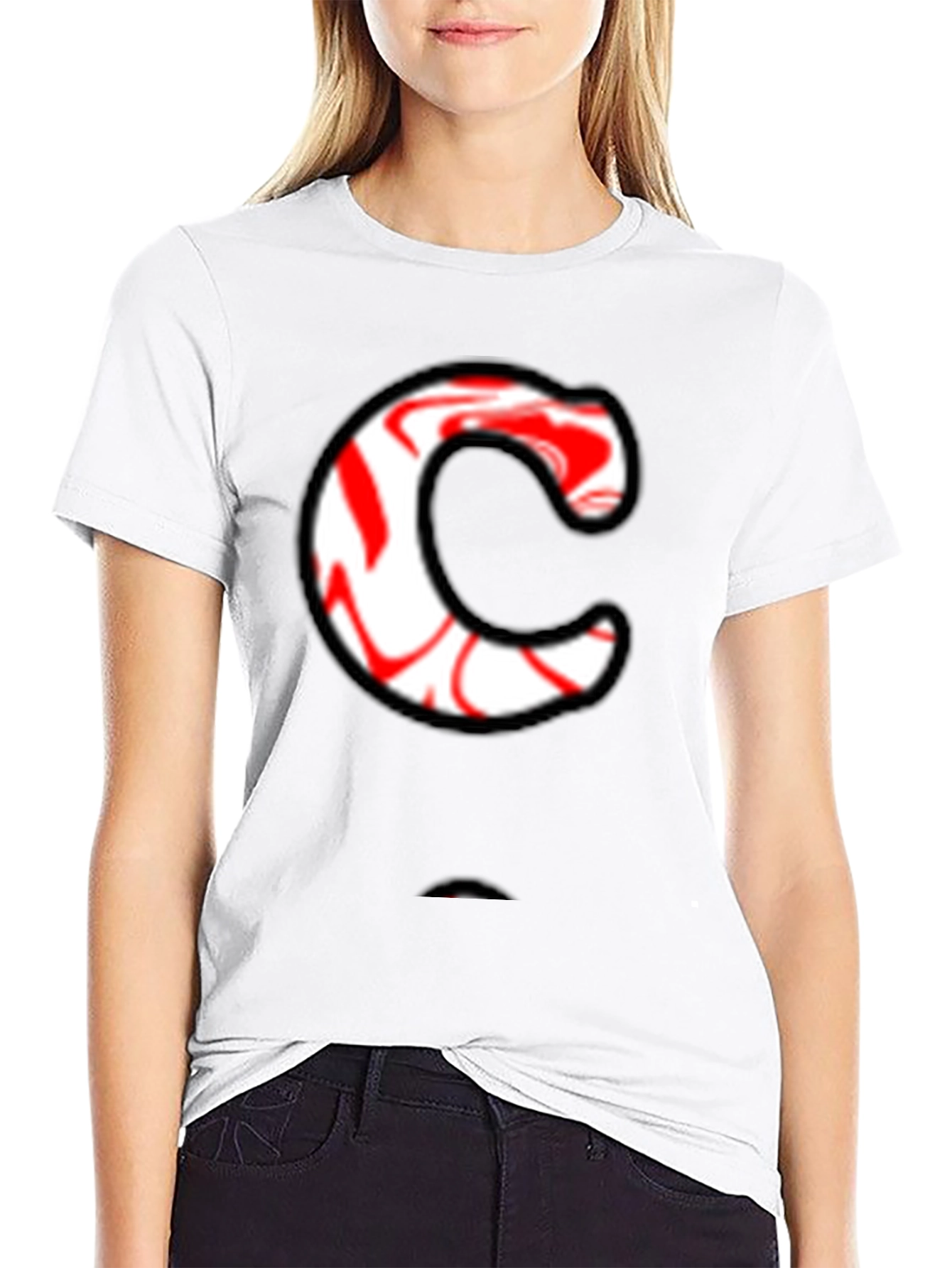 Candy Cane C Graphic Tee - Black