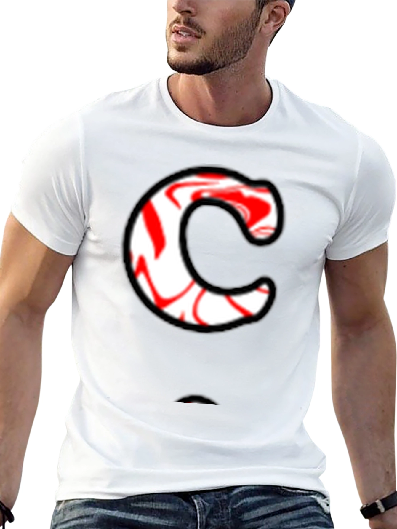 Candy Cane C Graphic Tee - Black