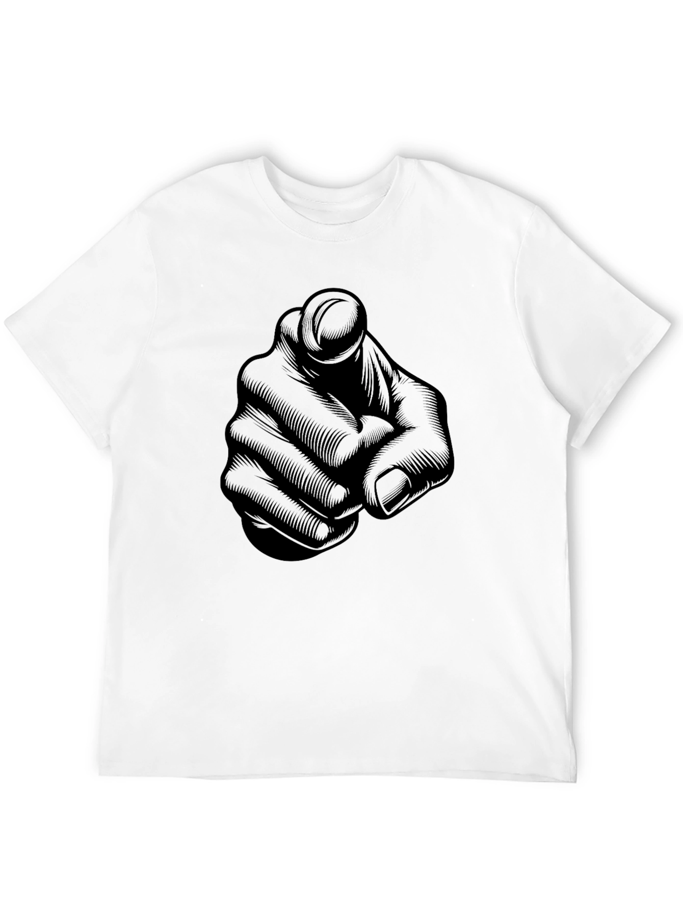 Finger Pointing Graphic Tee - Black Casual Shirt