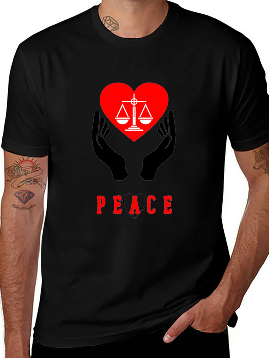 Peace & Justice T-Shirt: Heart & Scales Graphic Tee