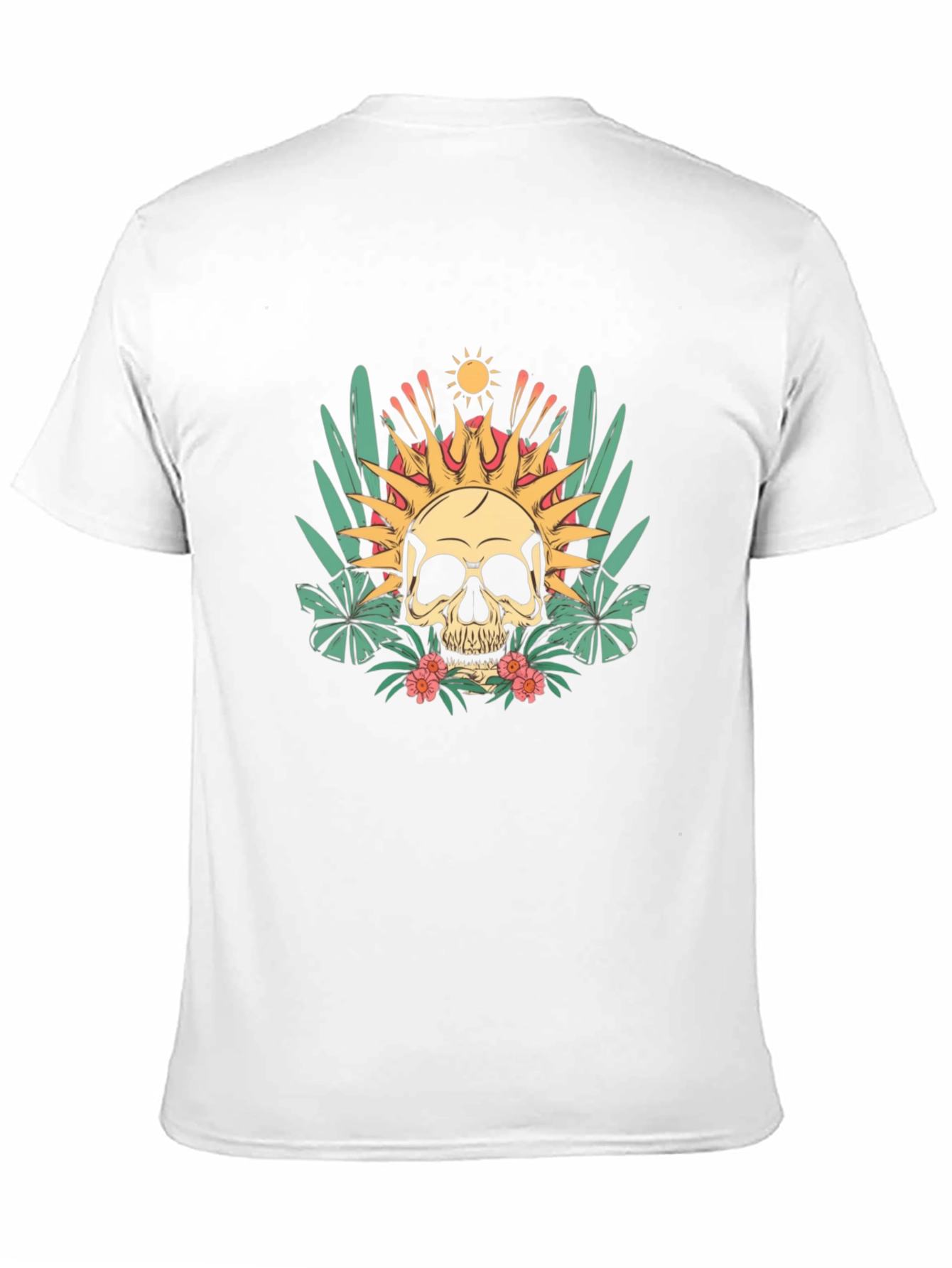 Tropical Skull Graphic T-Shirt