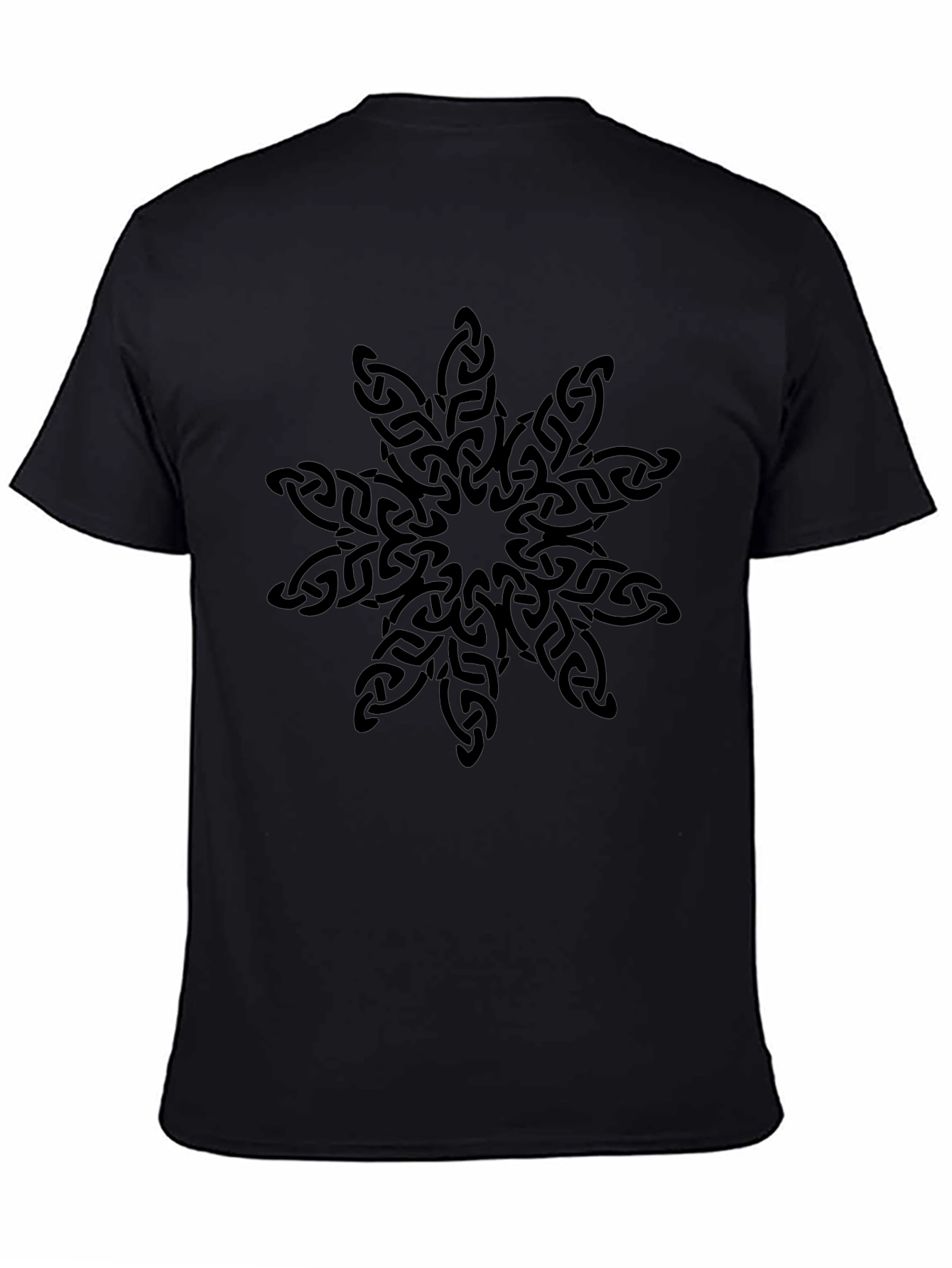 Mens Black T-Shirt with Celtic Knot Design
