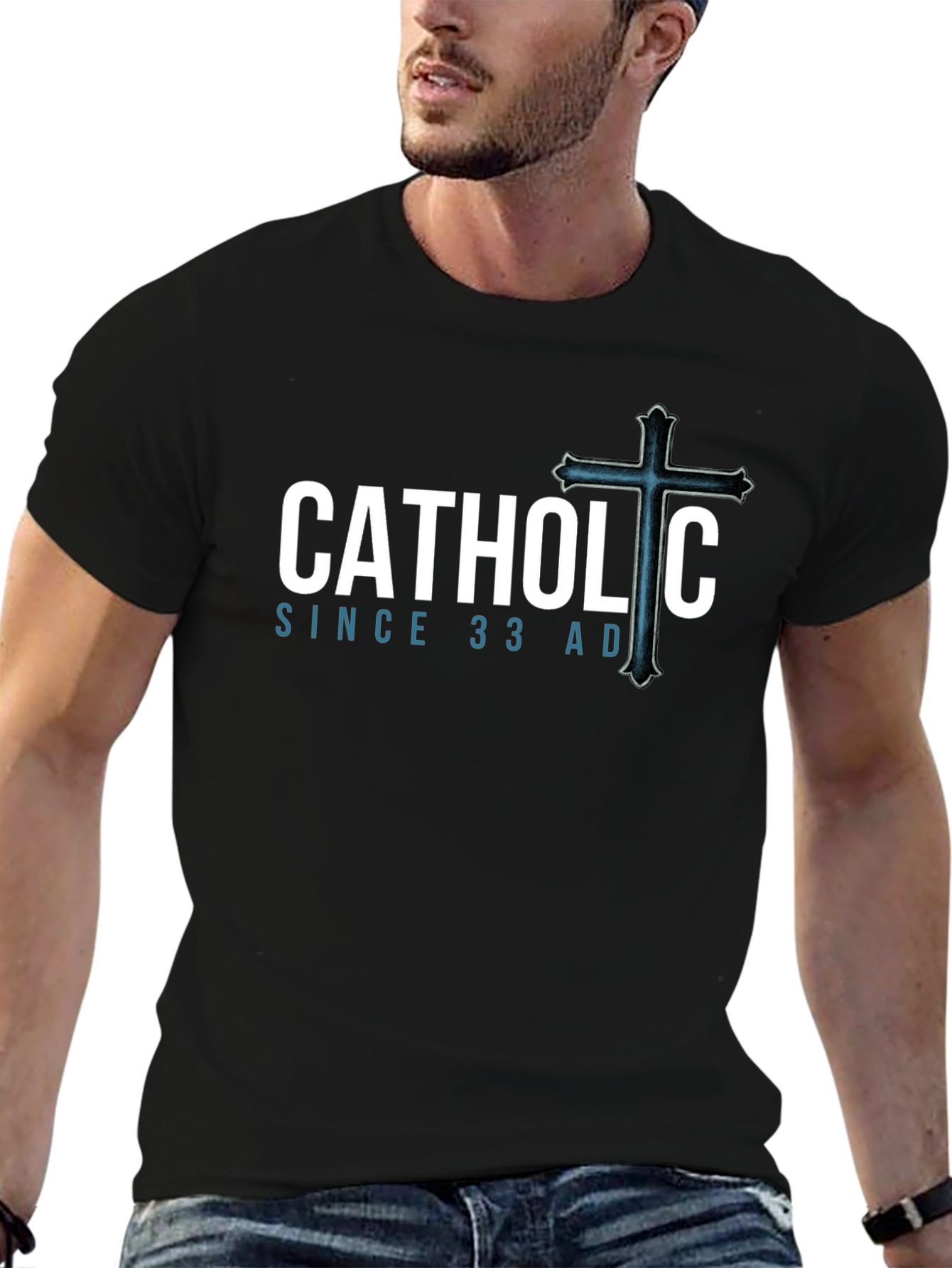 Catholic Since 33 AD Black T-Shirt