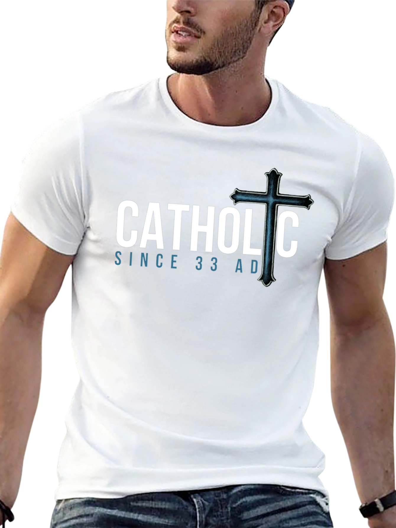Catholic Since 33 AD Black T-Shirt