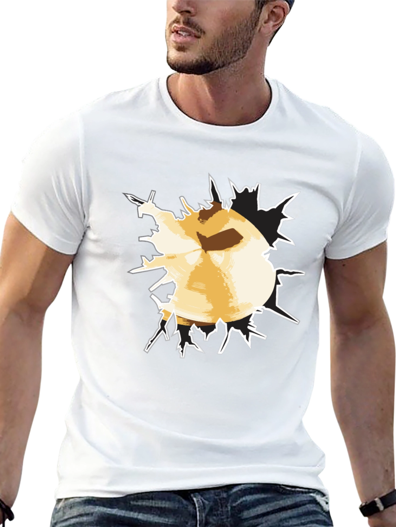 Bursting Through Tee - Funny Graphic T-Shirt