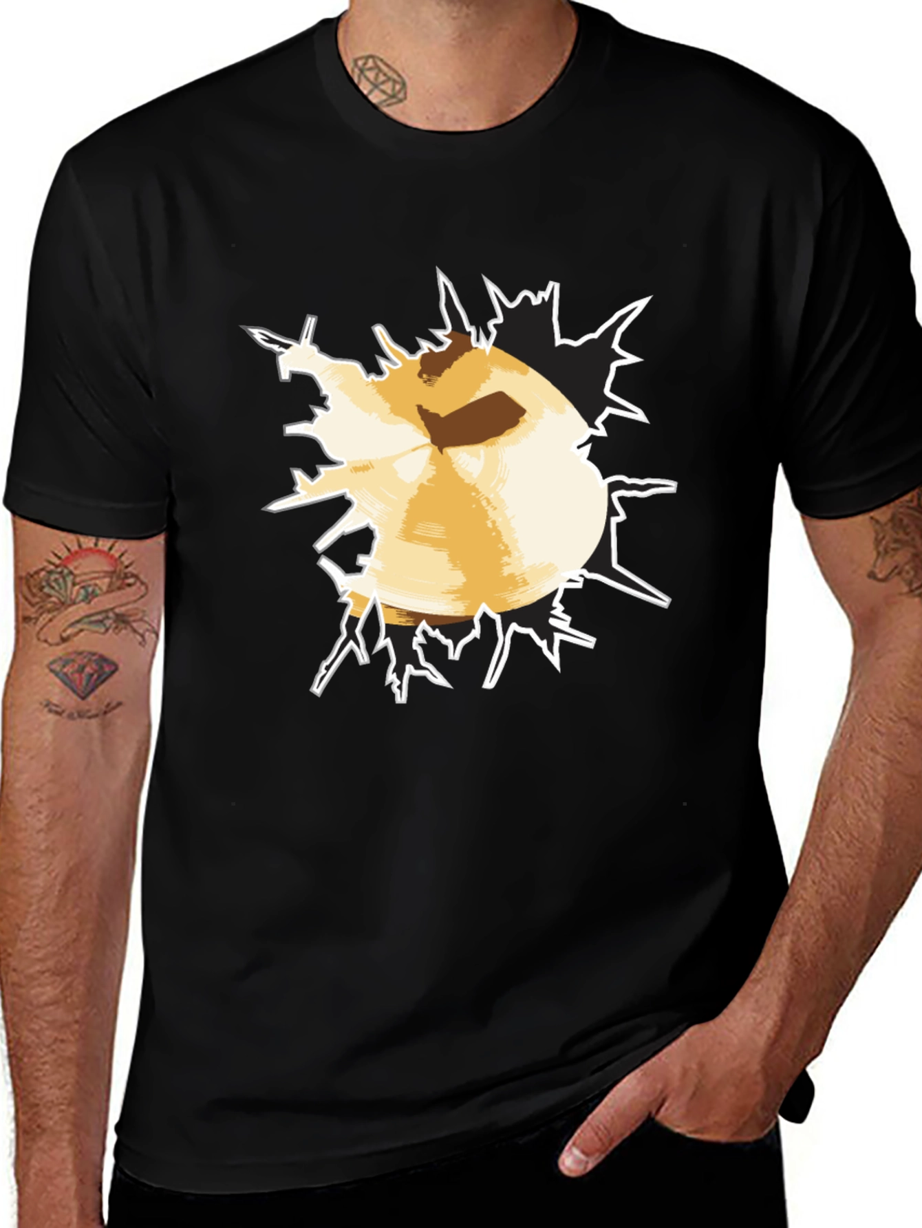 Bursting Through Tee - Funny Graphic T-Shirt