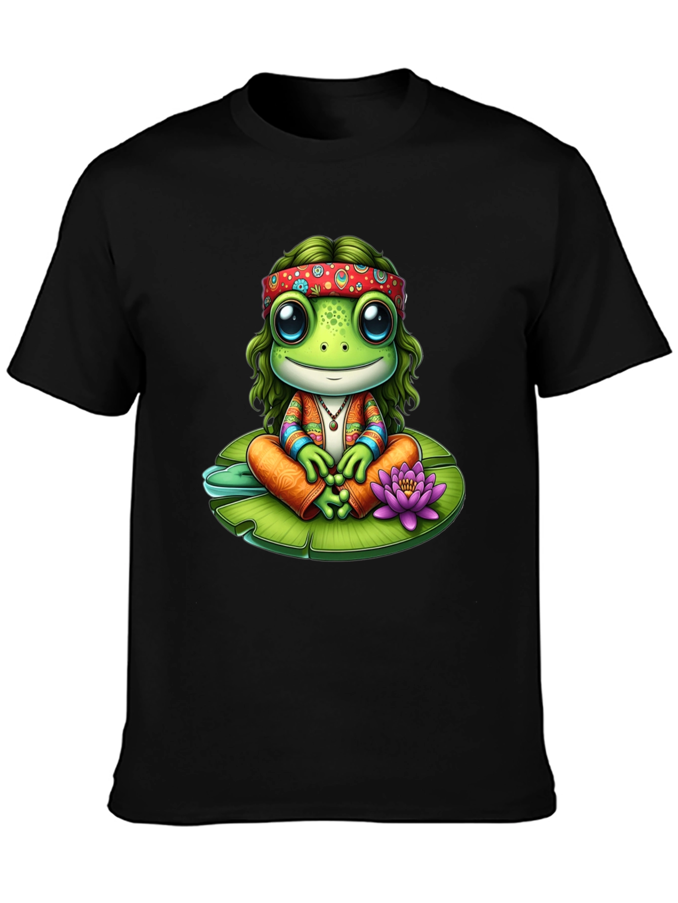 Hippie Frog T-Shirt: Peace & Lily Pad Vibes!