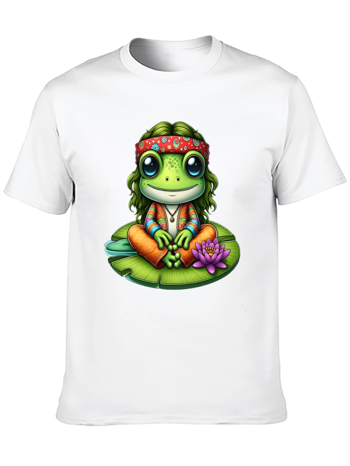 Hippie Frog T-Shirt: Peace & Lily Pad Vibes!