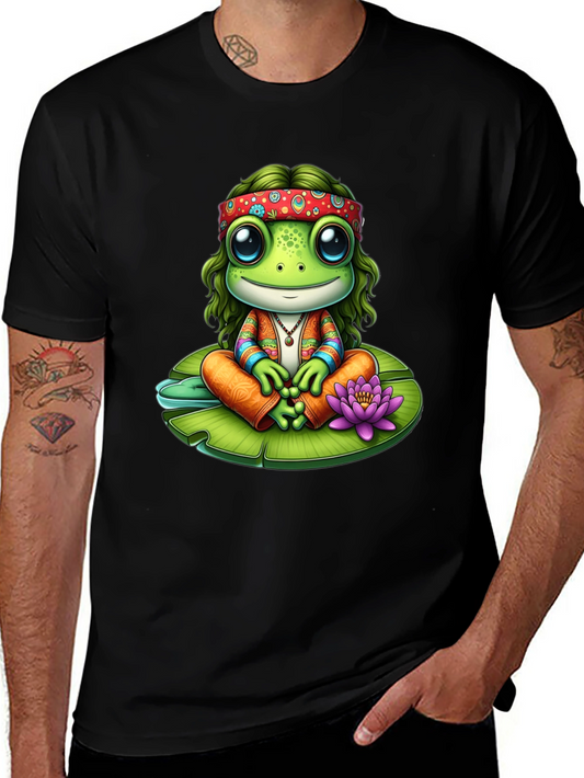 Hippie Frog T-Shirt: Peace & Lily Pad Vibes!