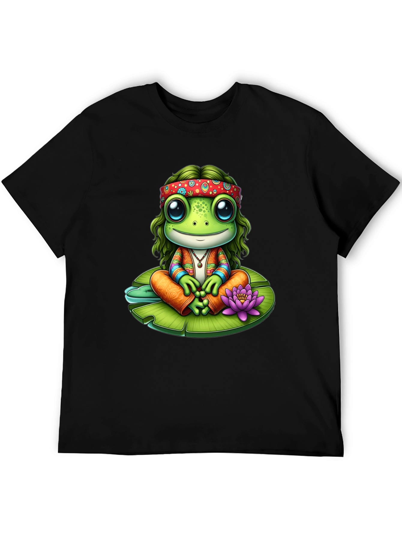 Hippie Frog T-Shirt: Peace & Lily Pad Vibes!