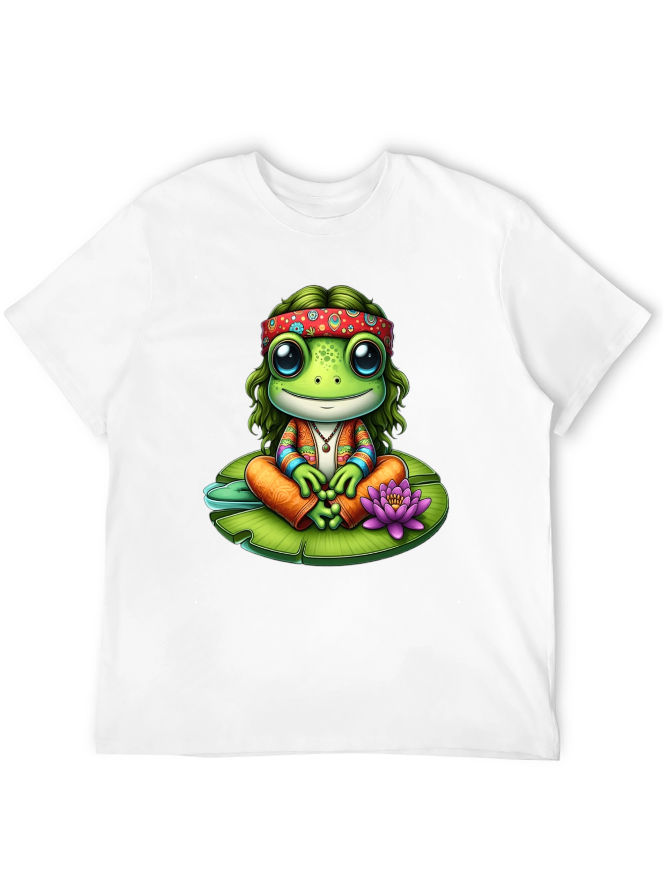 Hippie Frog T-Shirt: Peace & Lily Pad Vibes!
