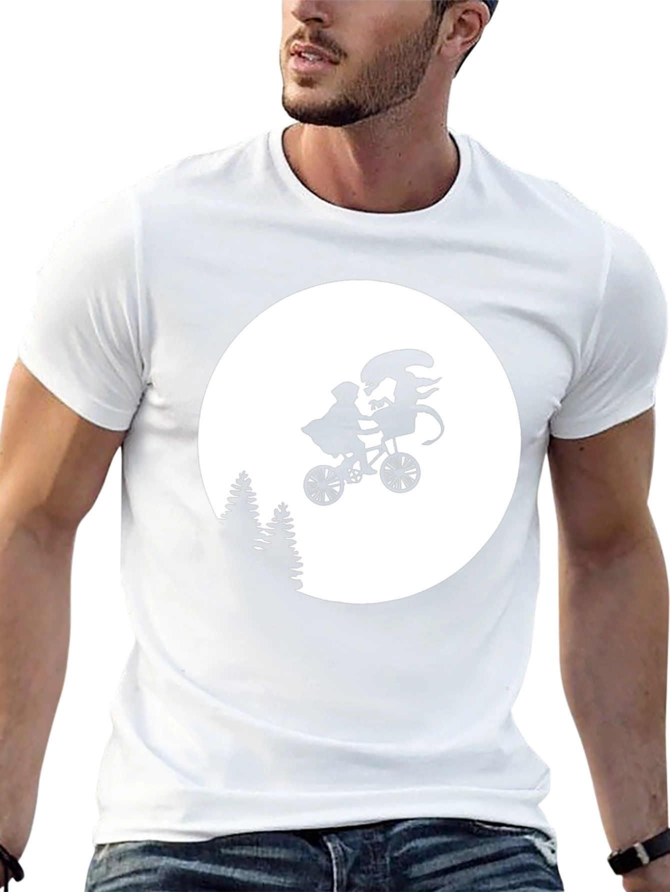 Alien Bike Ride T-Shirt - Sci-Fi Humor Tee