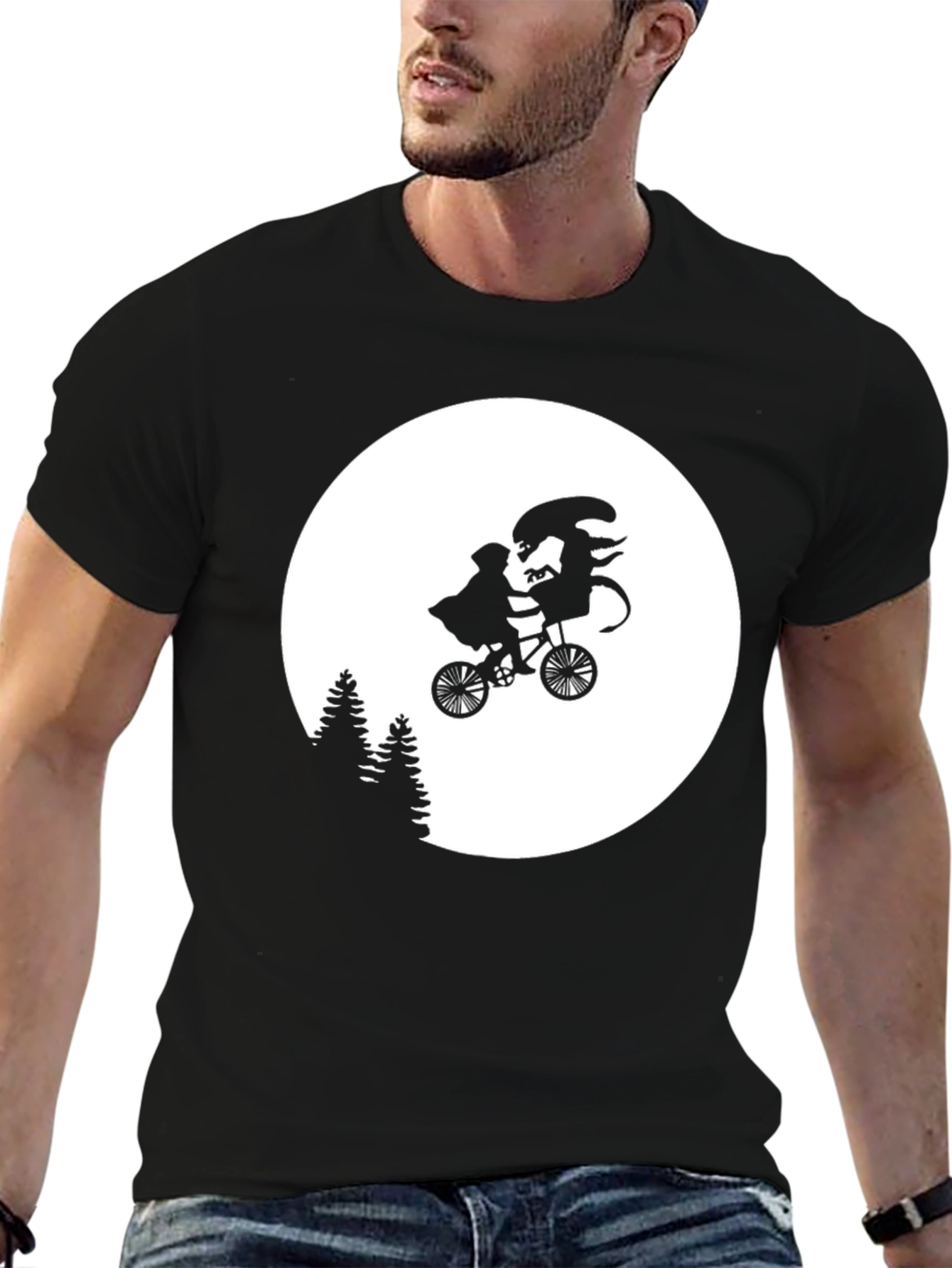 Alien Bike Ride T-Shirt - Sci-Fi Humor Tee