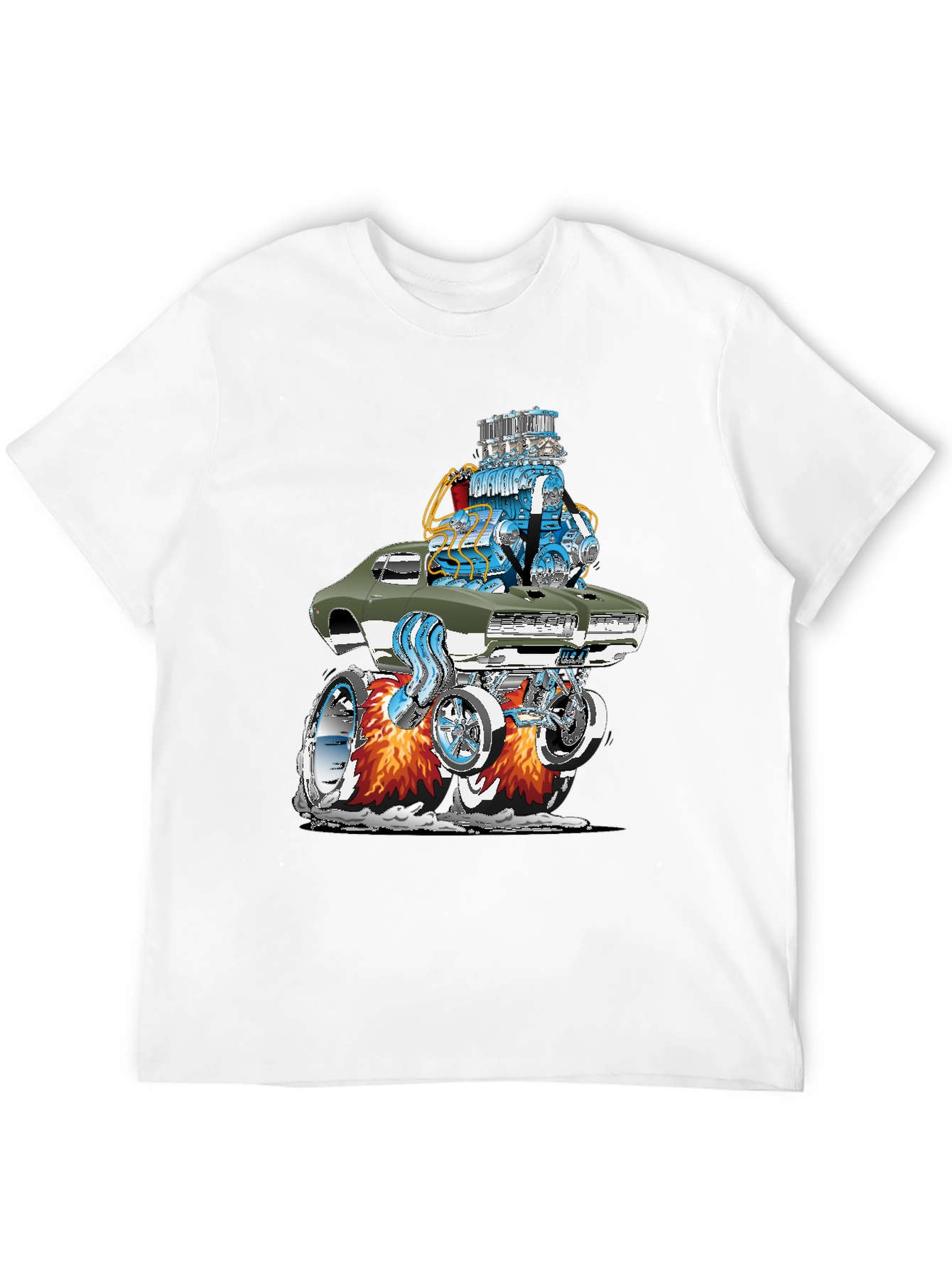 Hot Rod Muscle Car Graphic Tee - Black