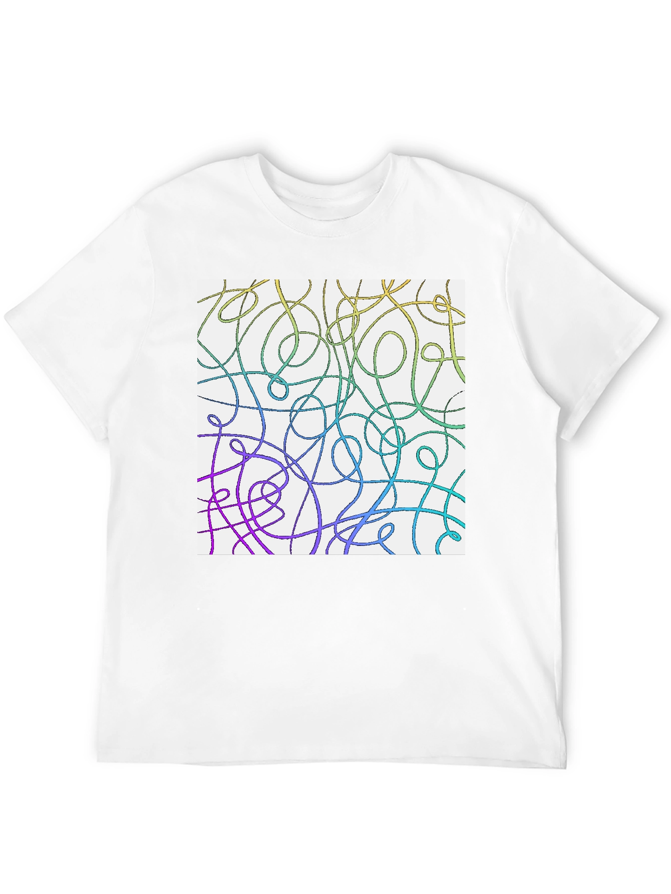 Abstract Line Art T-Shirt - Casual Black Tee