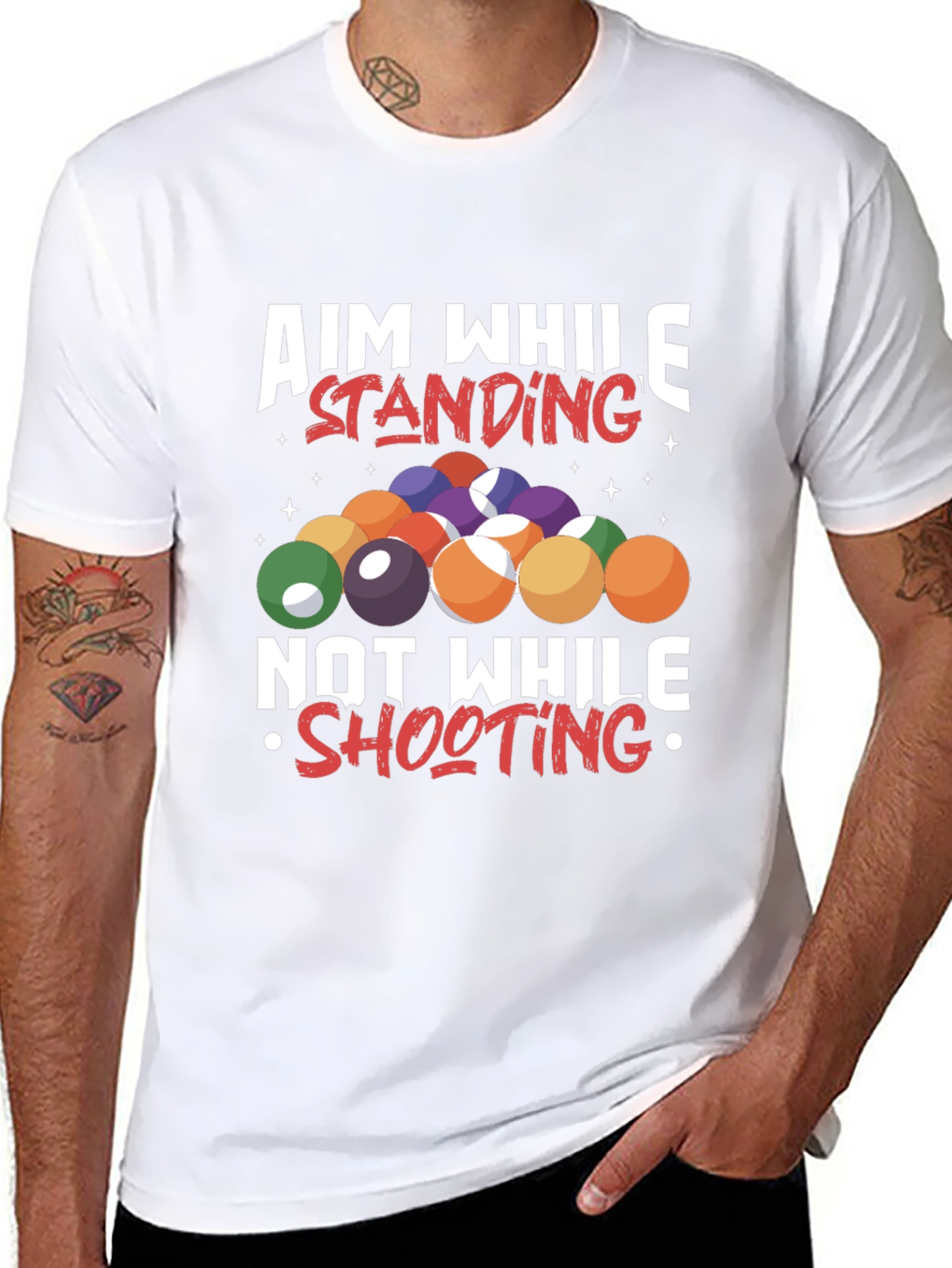 Aim While Standing T-Shirt - Billiards/Pool