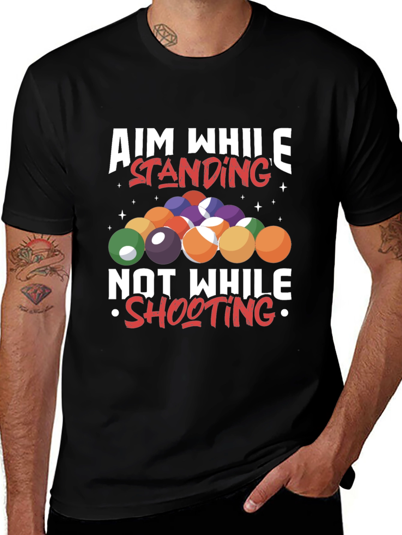 Aim While Standing T-Shirt - Billiards/Pool
