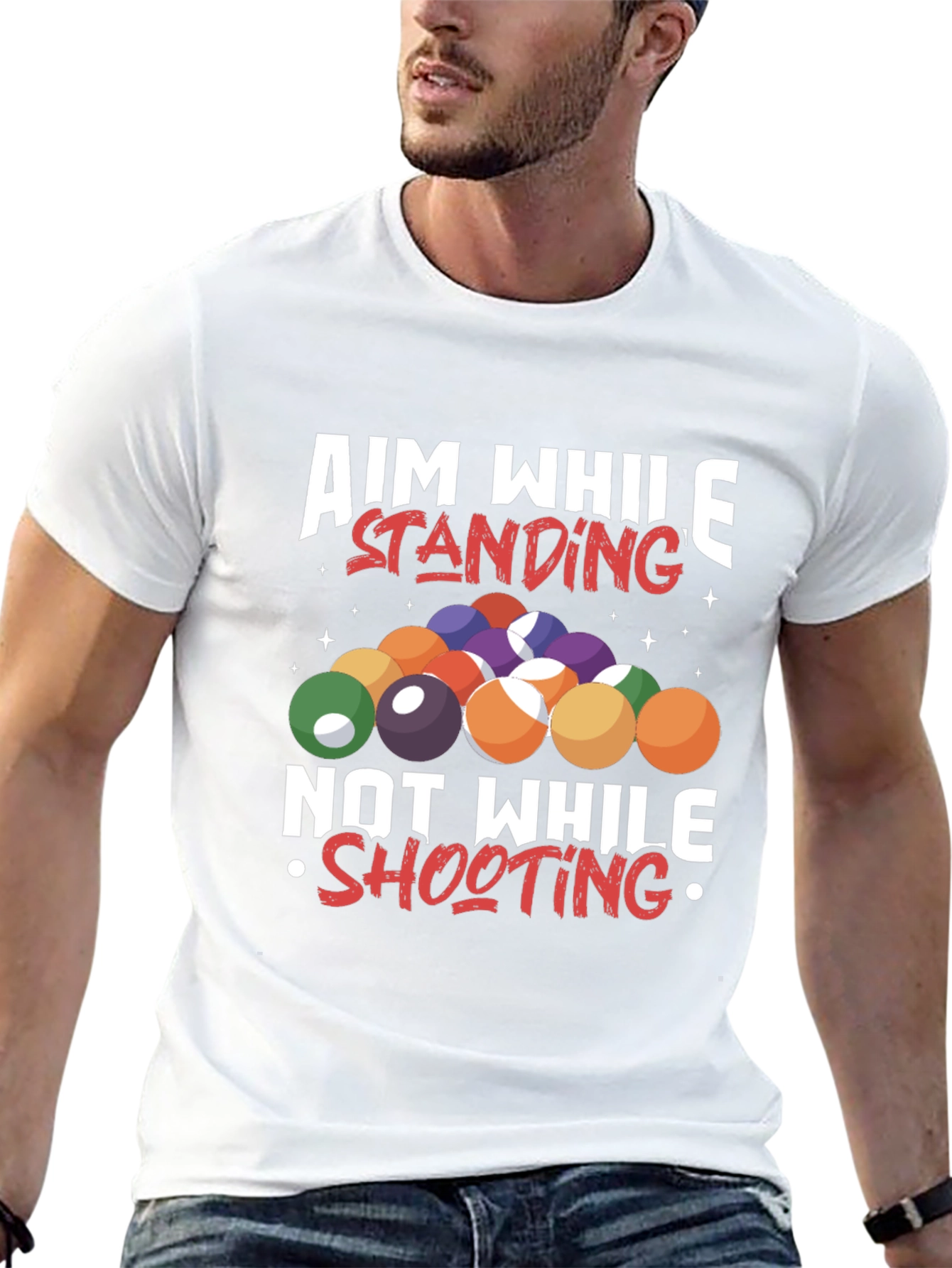 Aim While Standing T-Shirt - Billiards/Pool