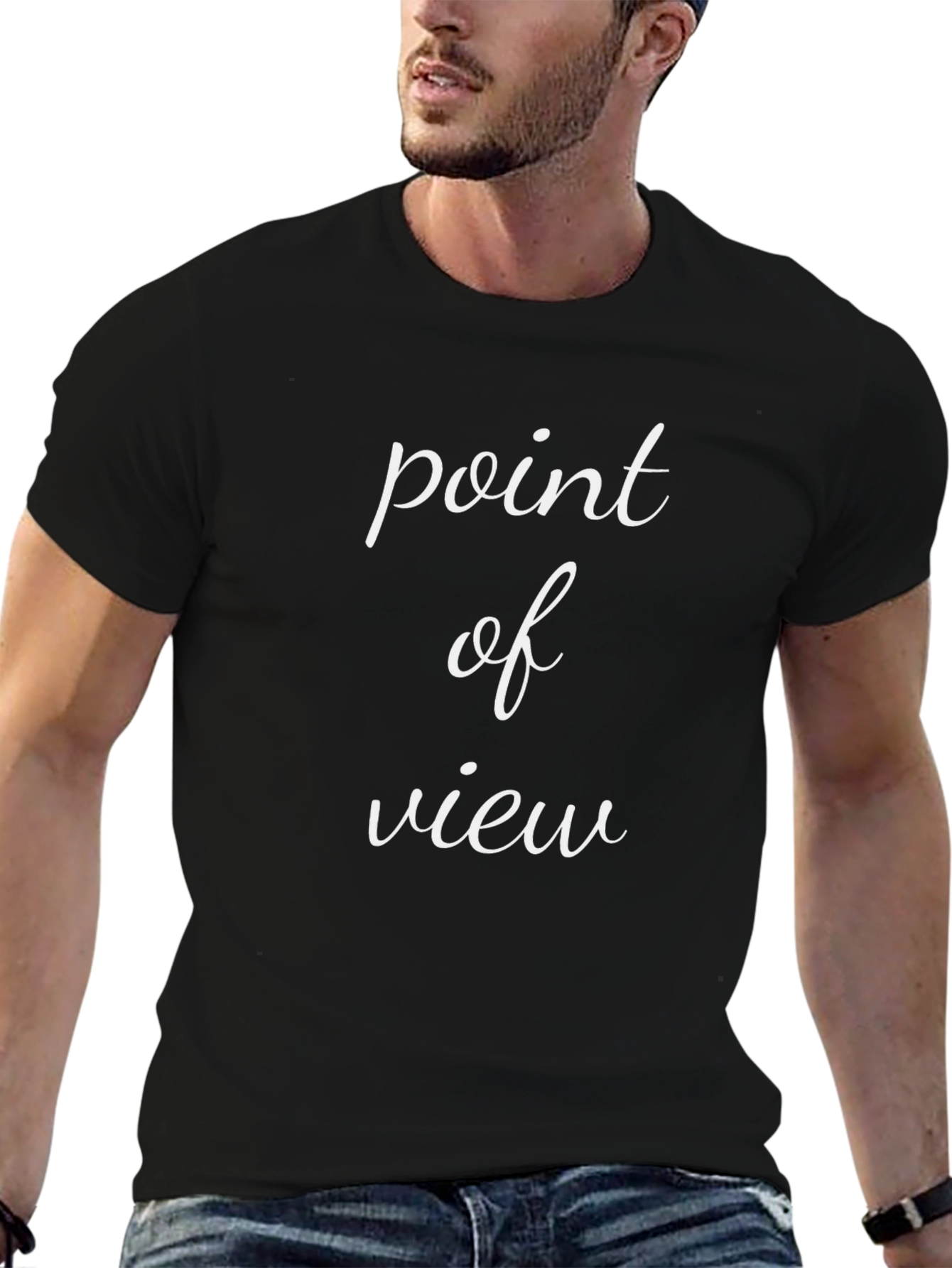 Point of View Graphic Tee - Stylish Black T-Shirt