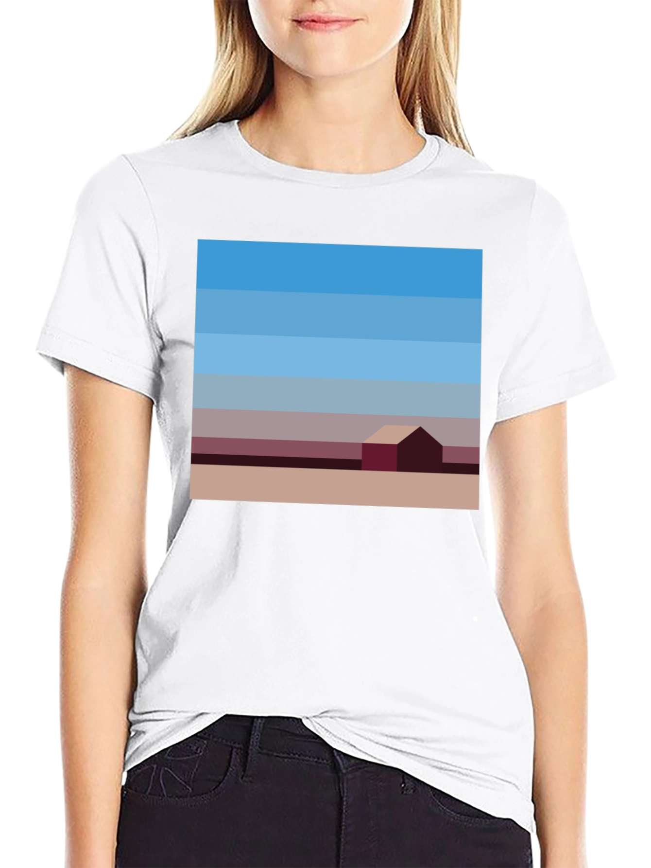 Abstract Landscape Graphic Tee - Modern Art Shirt