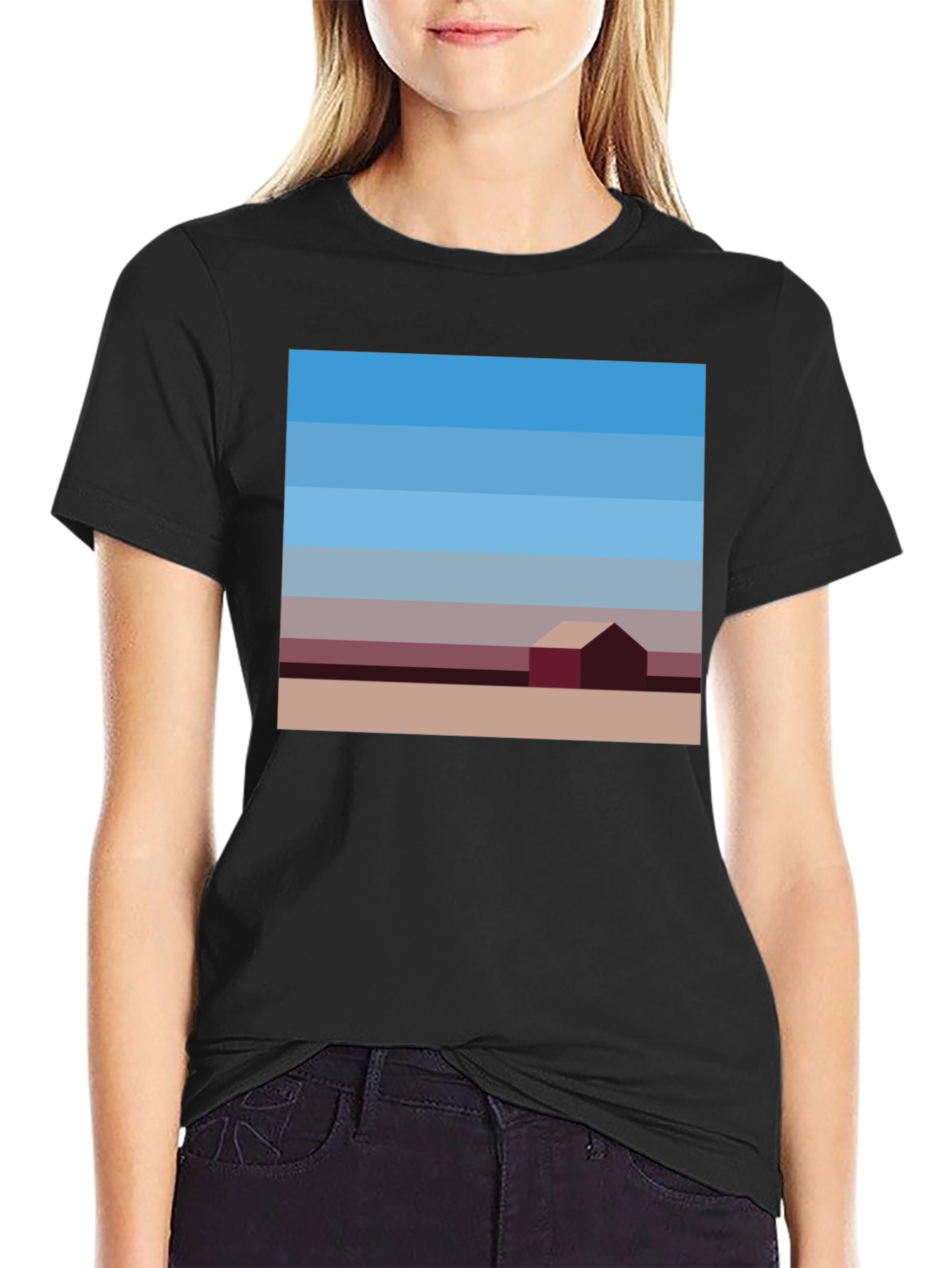 Abstract Landscape Graphic Tee - Modern Art Shirt