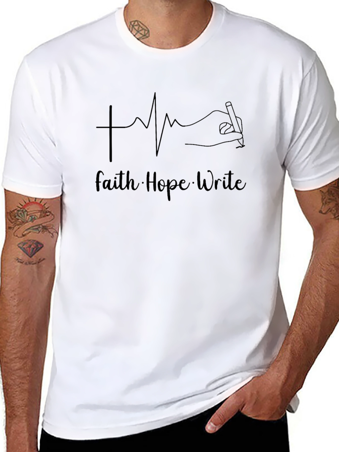 Faith Hope Write T-Shirt - Christian Writer Tee