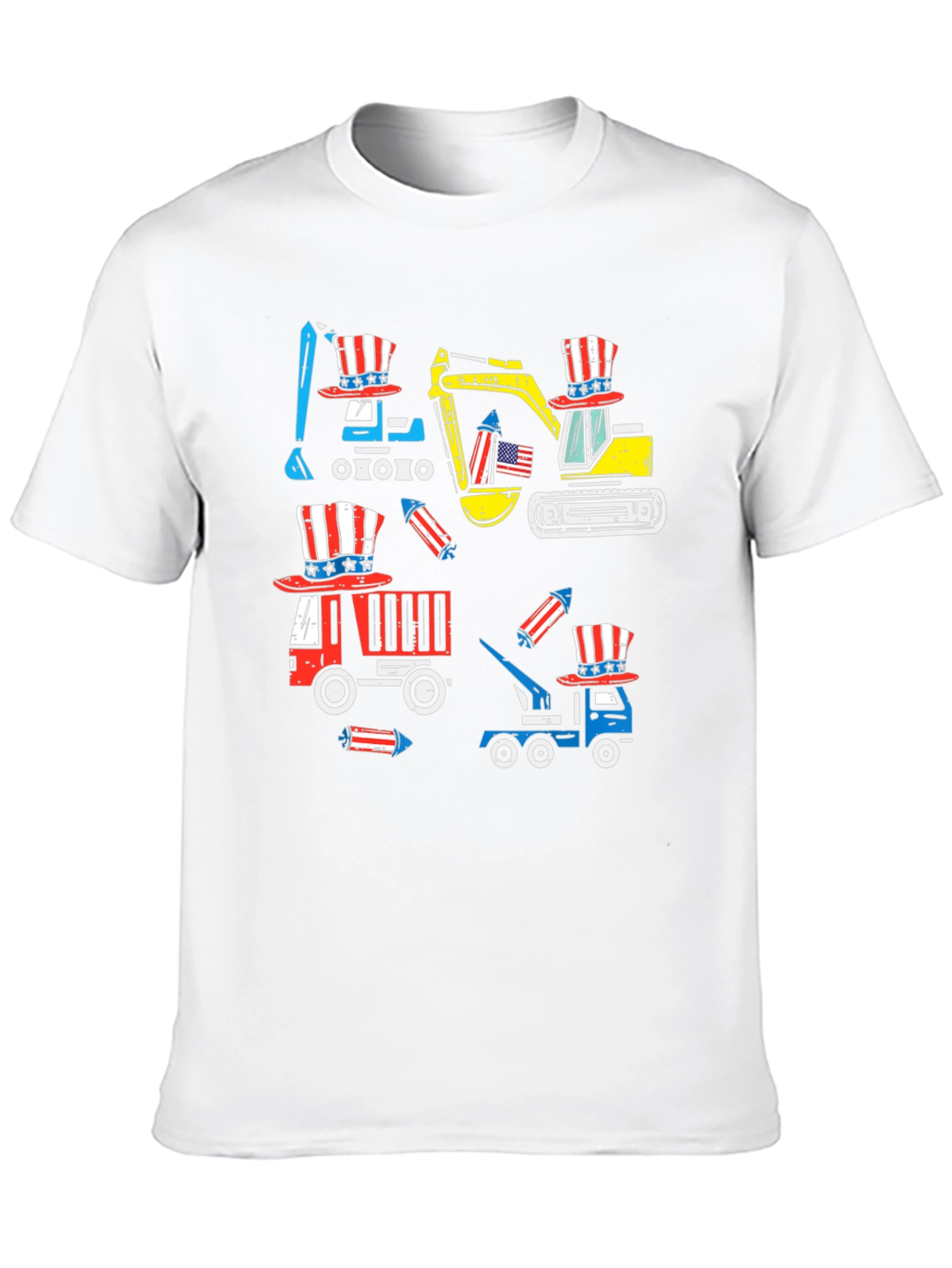 Patriotic Construction Vehicles T-Shirt