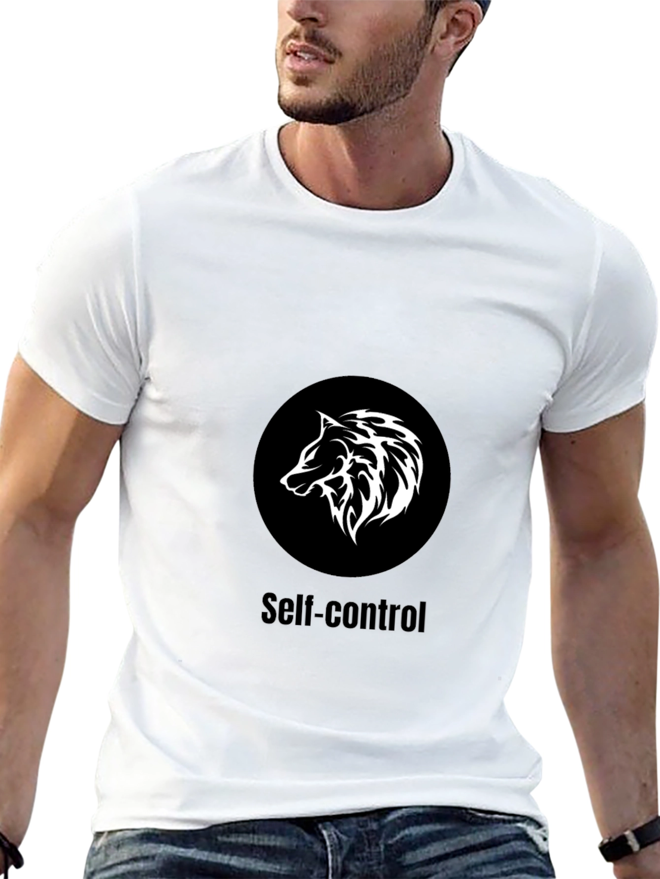 Self-Control Wolf Graphic T-Shirt