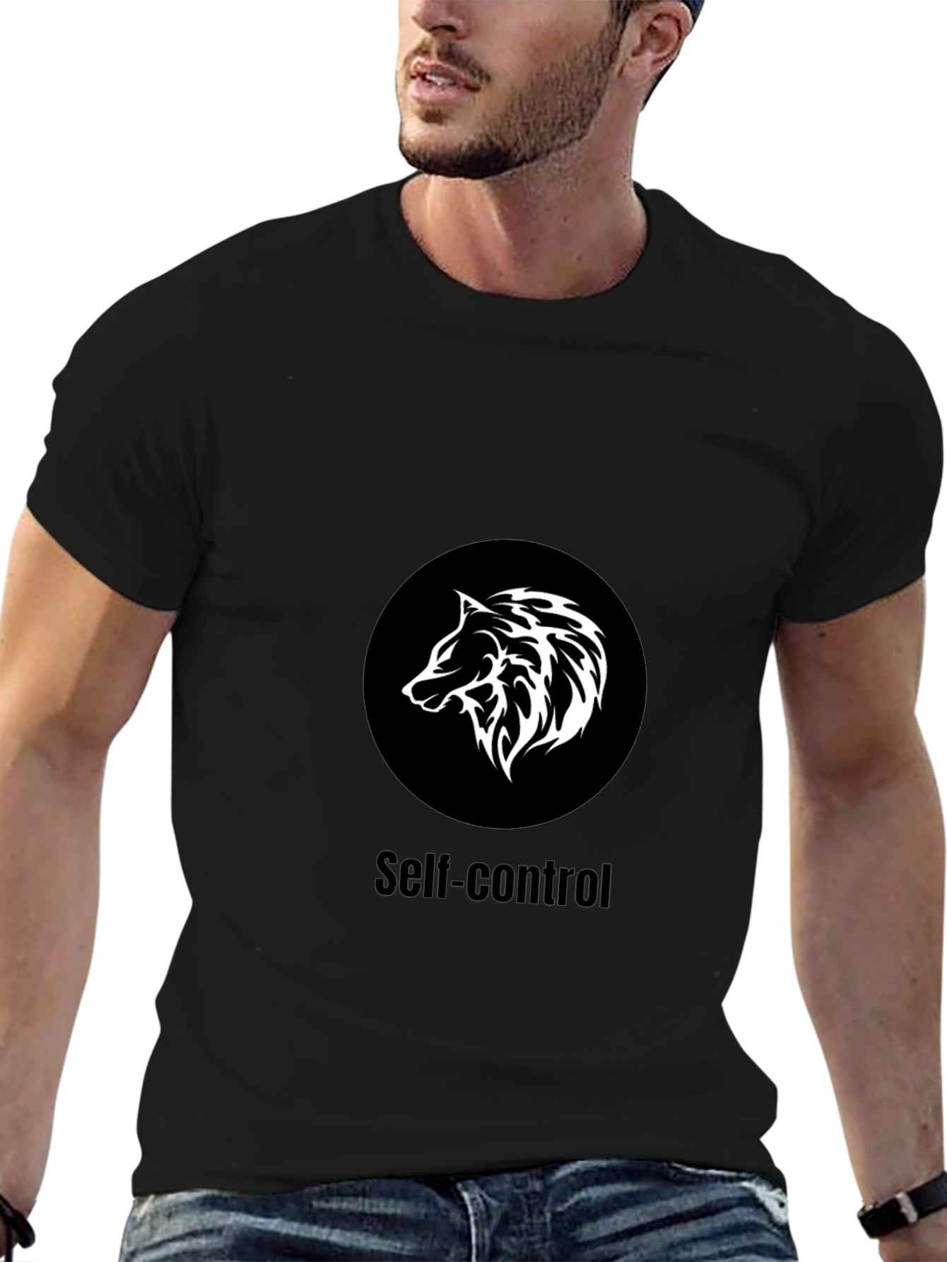 Self-Control Wolf Graphic T-Shirt