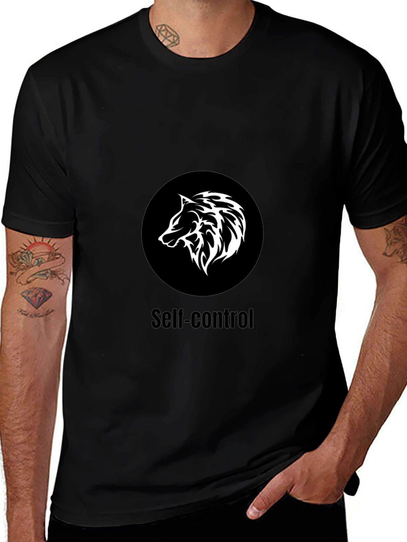 Self-Control Wolf Graphic T-Shirt
