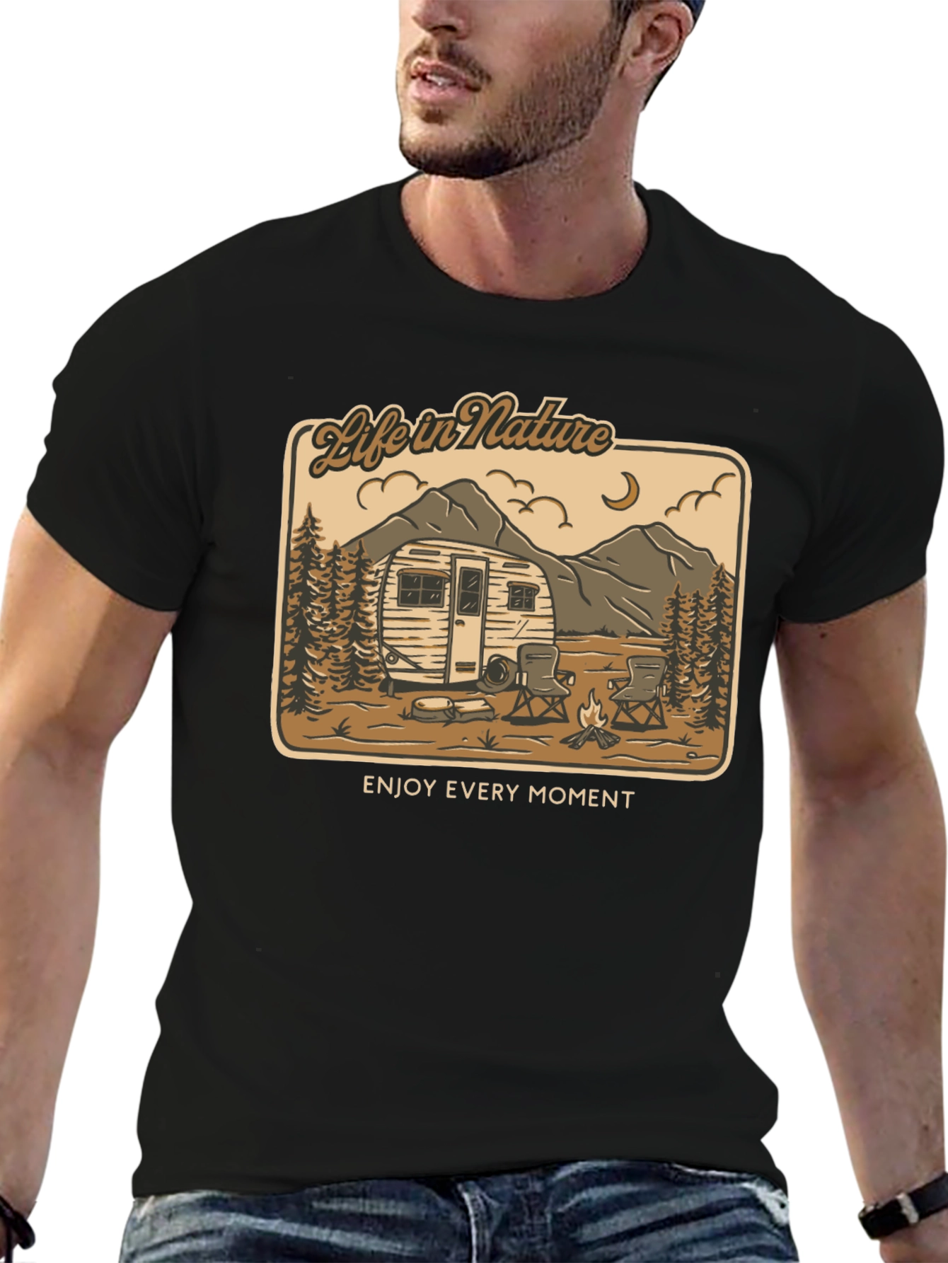 Life in Nature Graphic Tee - Camping Adventure