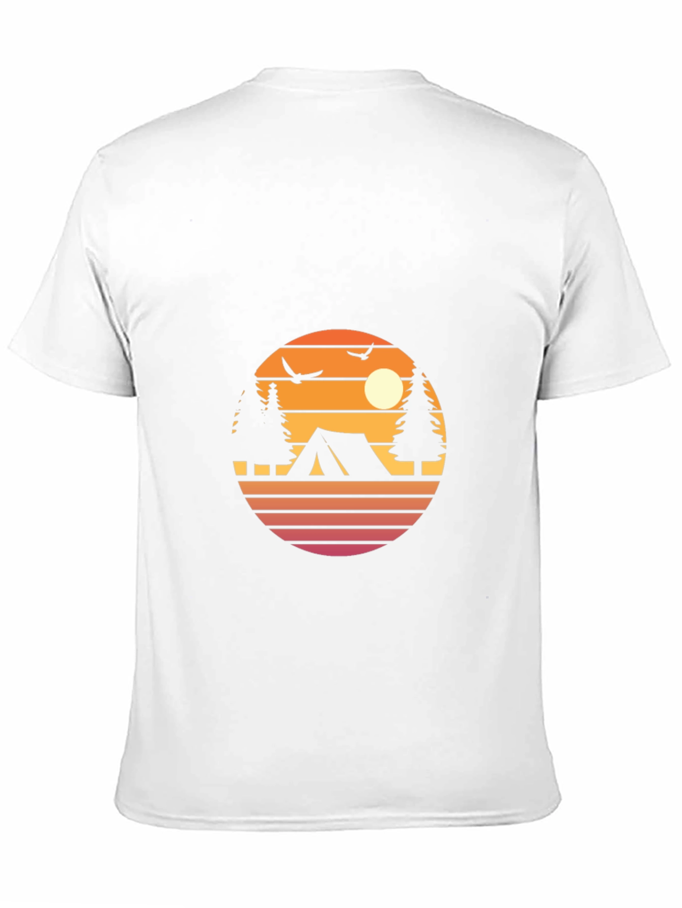 Retro Camping Graphic Tee - Black Cotton Blend