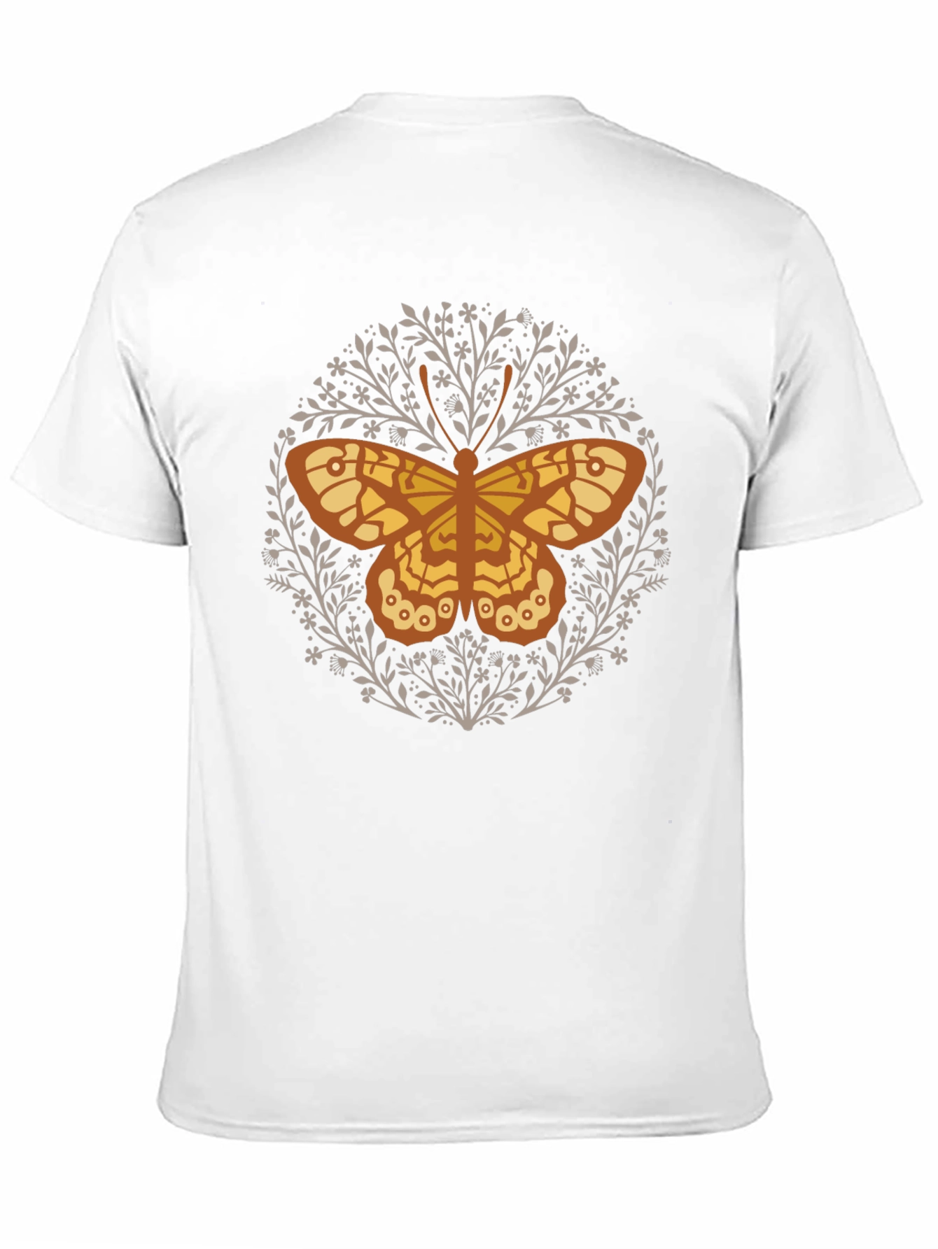 Butterfly Floral Graphic Tee - Black Cotton T-Shirt