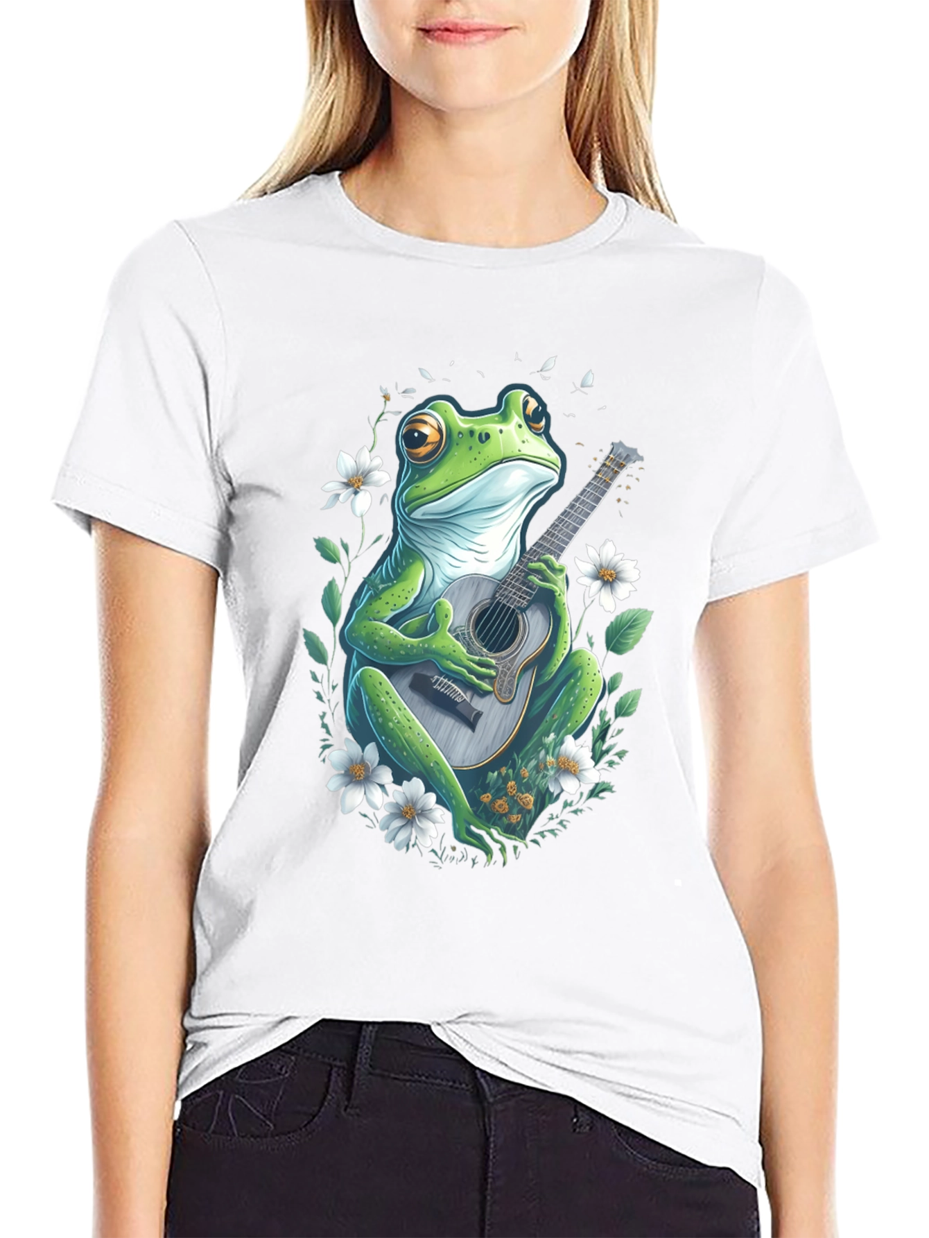Frog Guitarist Graphic Tee - Unique Black T-Shirt