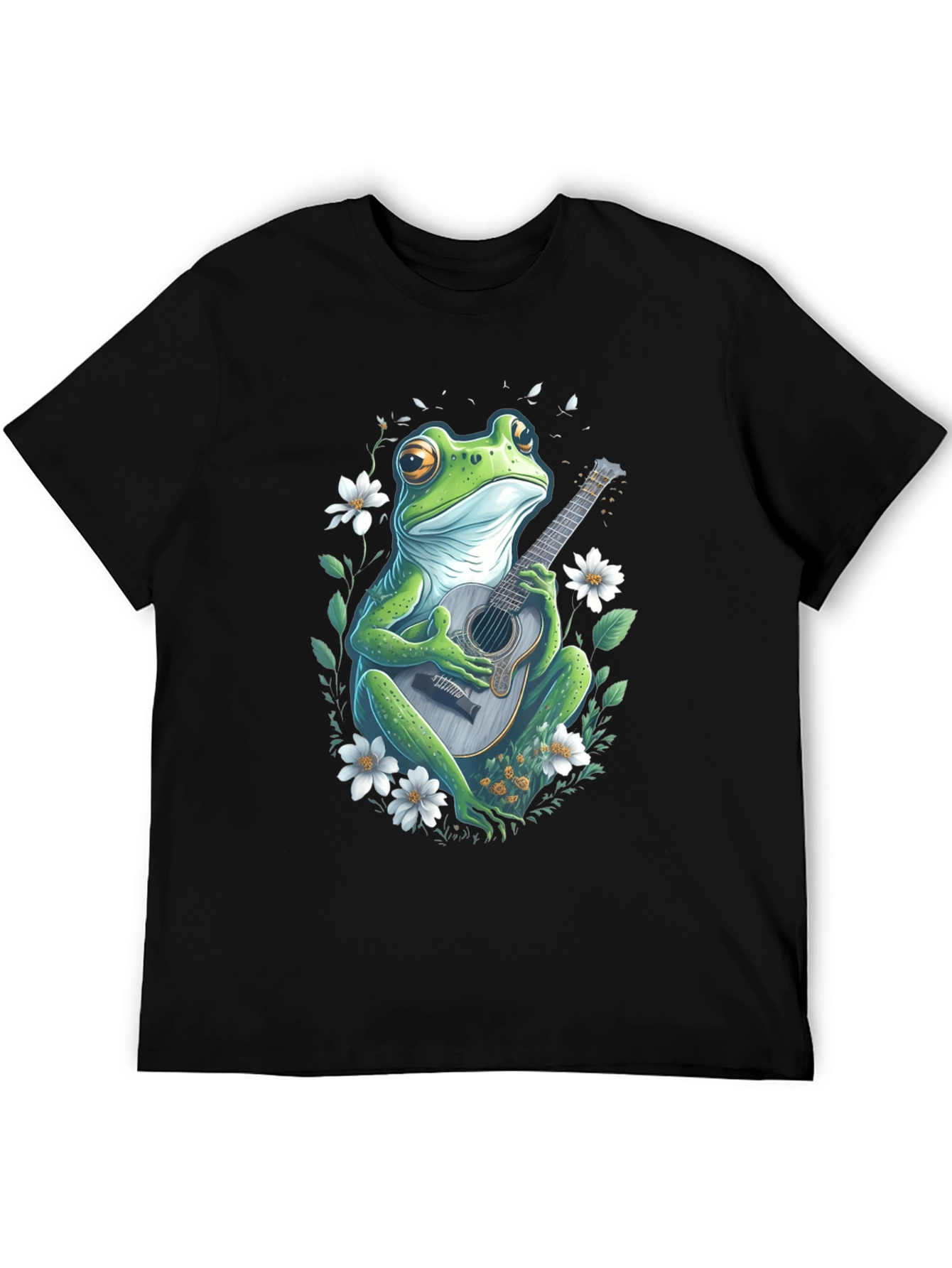 Frog Guitarist Graphic Tee - Unique Black T-Shirt