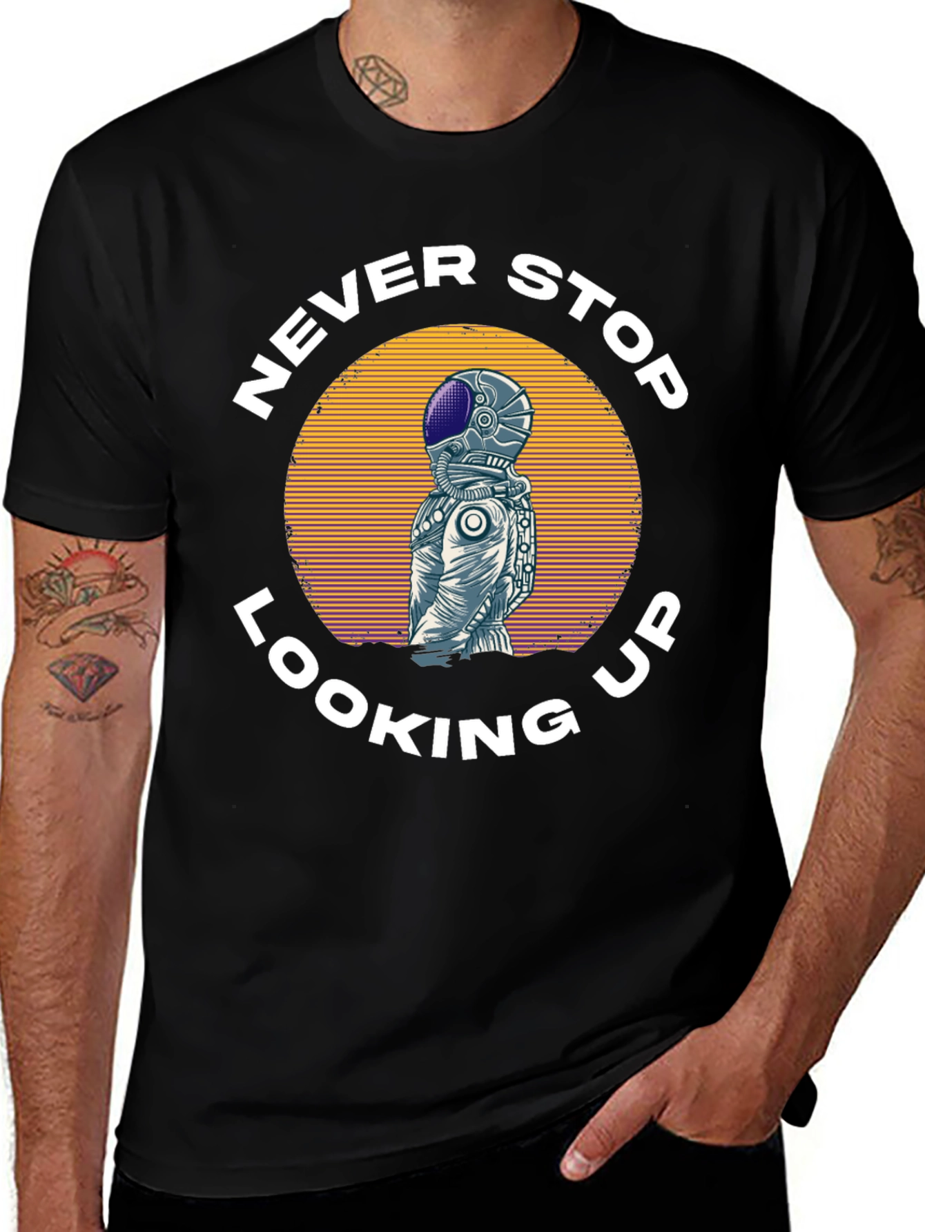 Never Stop Looking Up Astronaut T-Shirt