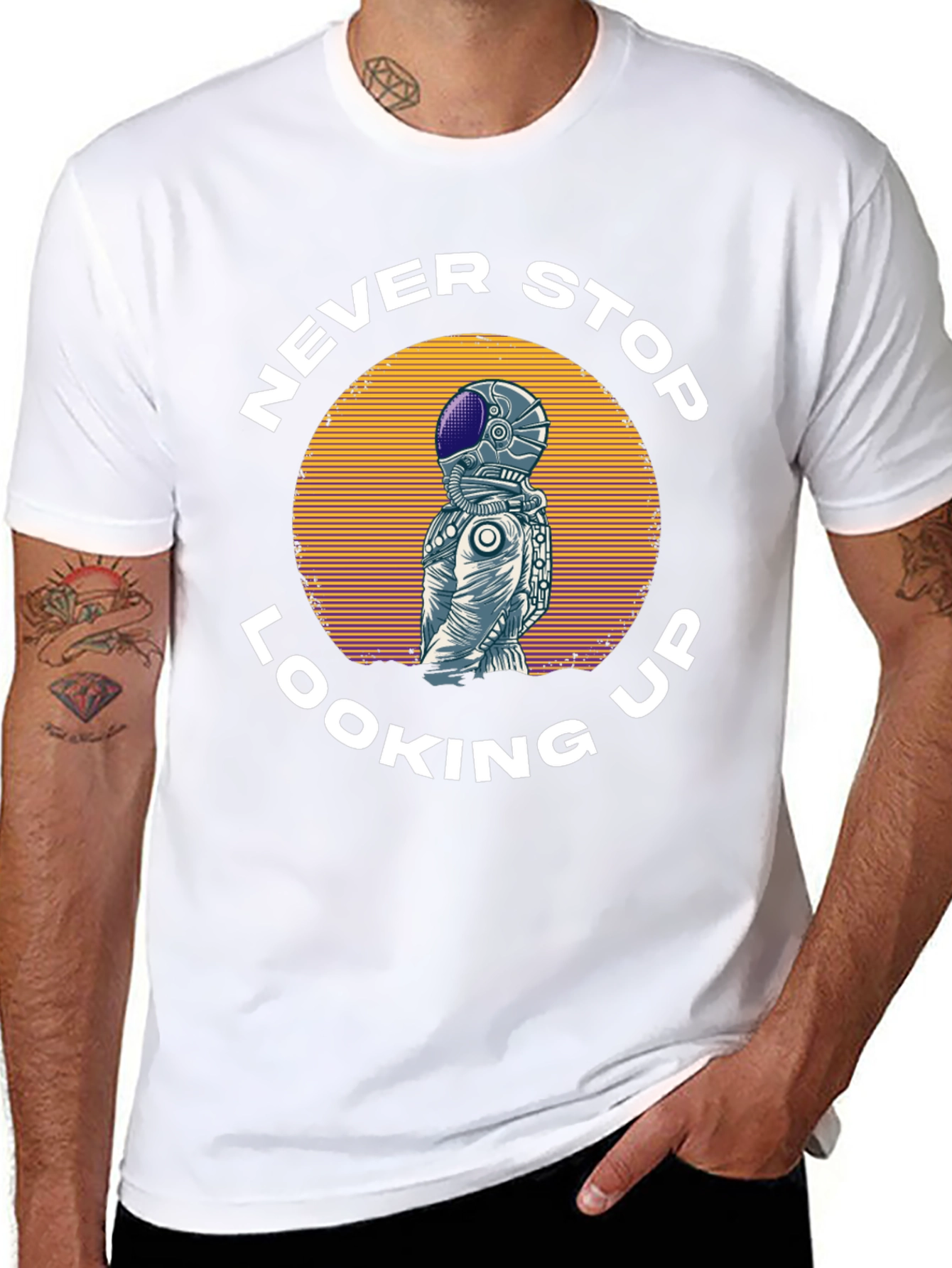 Never Stop Looking Up Astronaut T-Shirt
